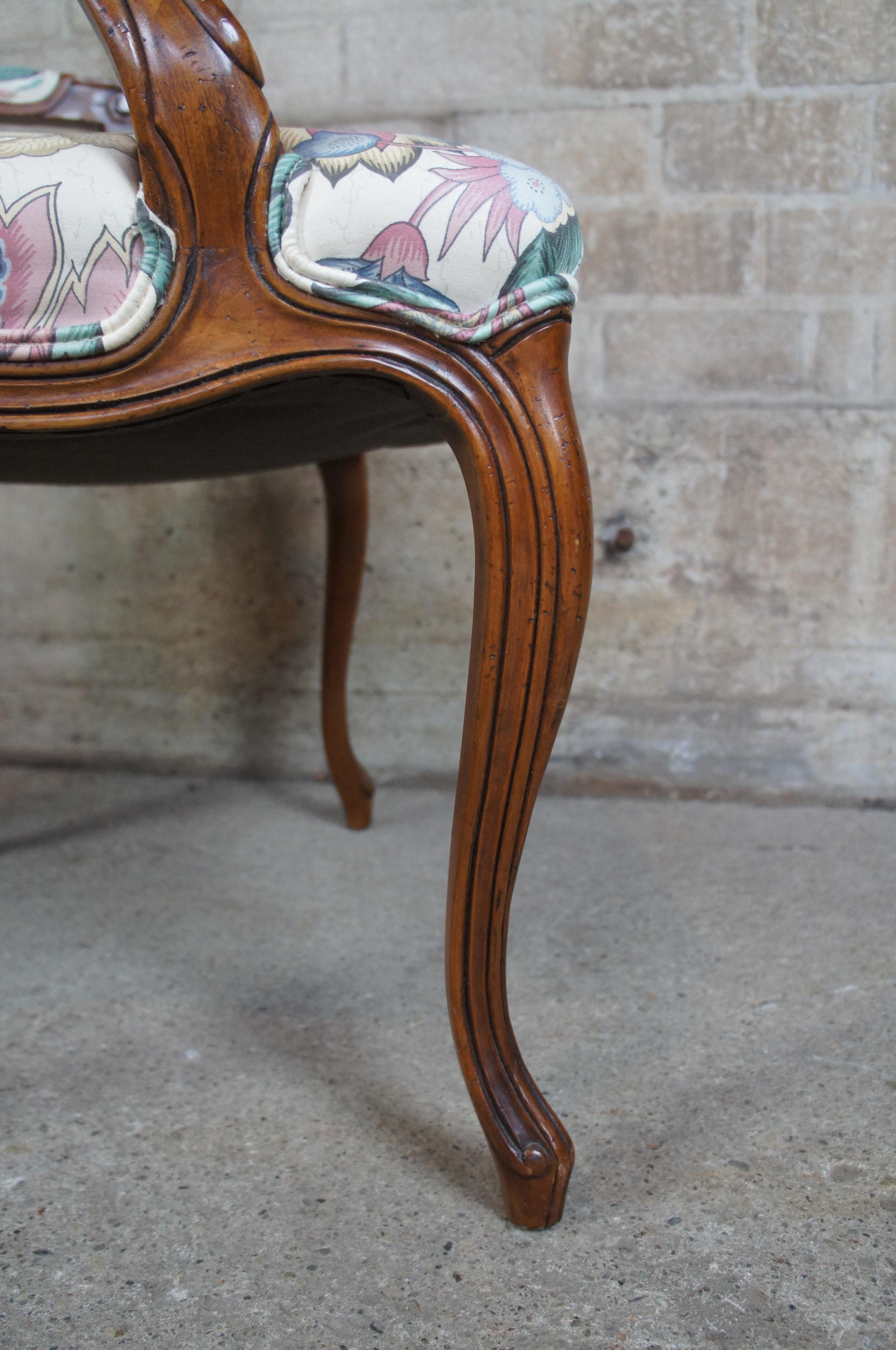 6 John Widdicomb Walnut French Louis XV Provincial Cane Back Dining Chair Vtg 1