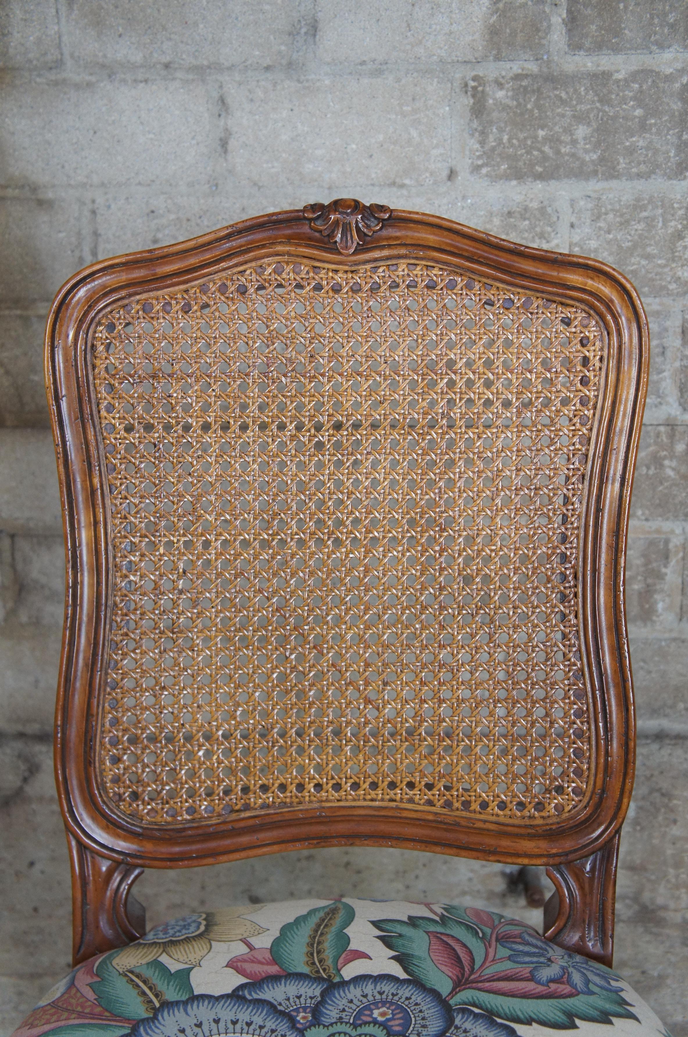 6 John Widdicomb Walnut French Louis XV Provincial Cane Back Dining Chair Vtg 2
