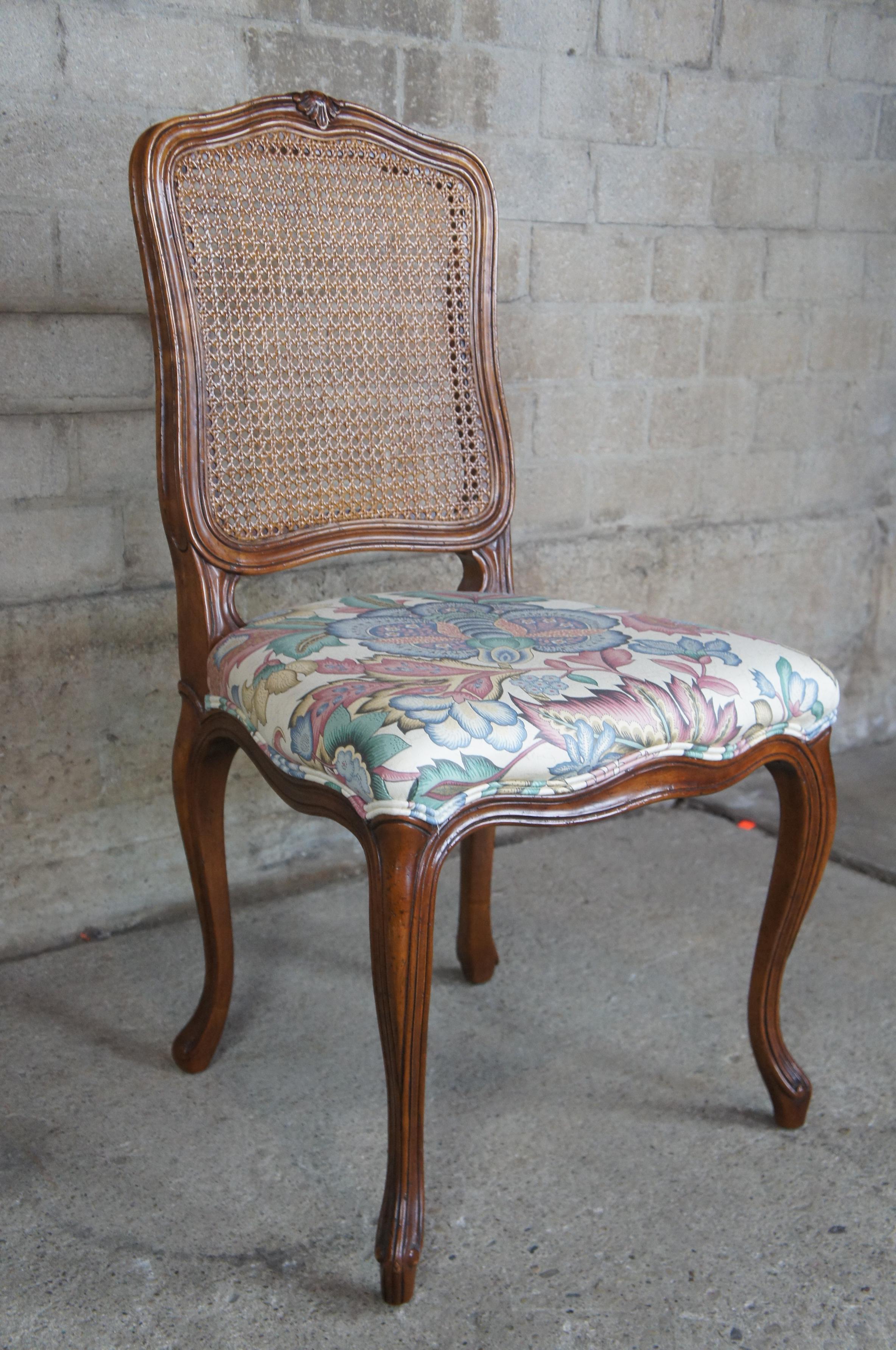 6 John Widdicomb Walnut French Louis XV Provincial Cane Back Dining Chair Vtg 3