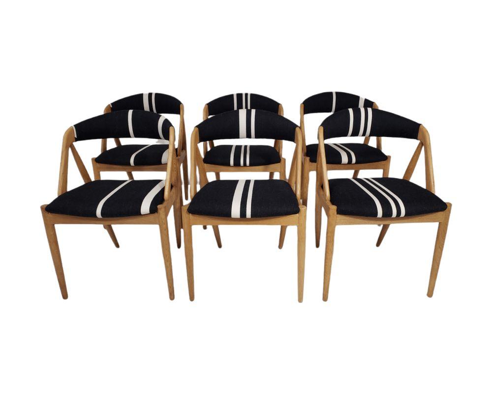 6 Kai Kristainsen Model 31 Solid Oak Danish Dining Chairs For Sale 3