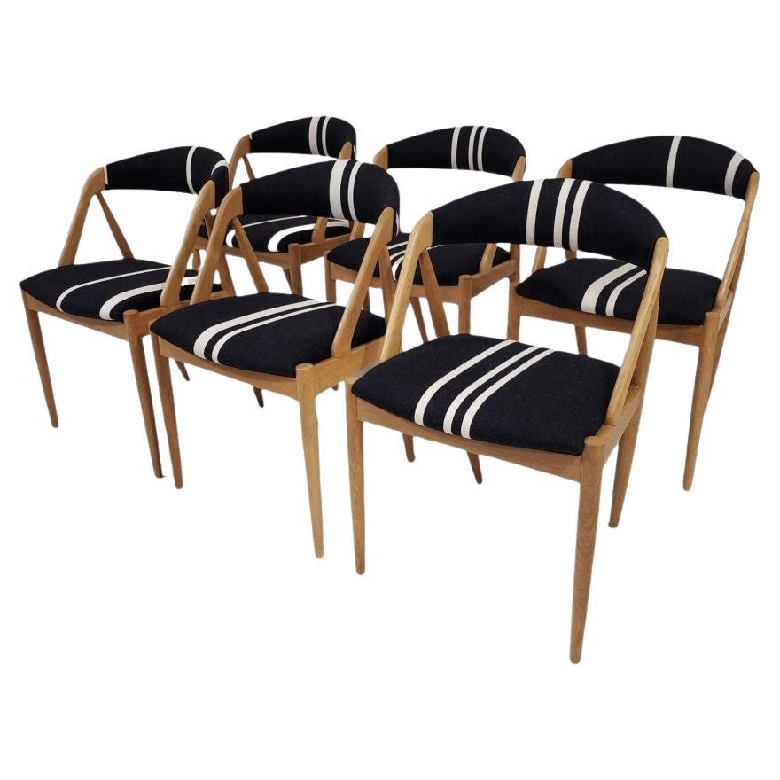 6 Kai Kristainsen Model 31 Solid Oak Danish Dining Chairs For Sale