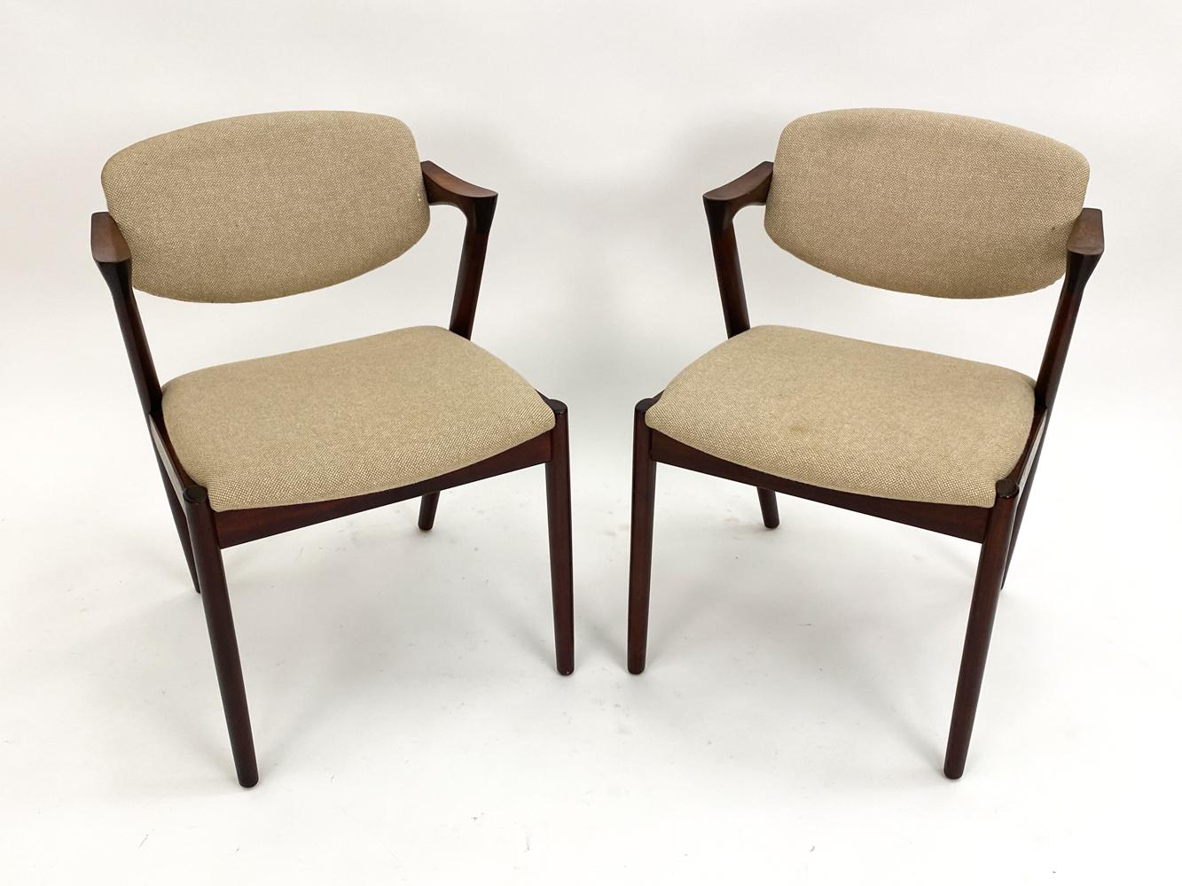 (6) Kai Kristiansen Modell 42 „Z“ Esszimmerstühle aus dunkel gebeizter Eiche, ca. 1960er Jahre im Angebot 5