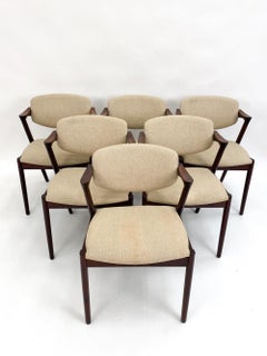 (6) Kai Kristiansen Model 42 "Z" Dining Chairs in Dark-Stained Oak, c. 1960's