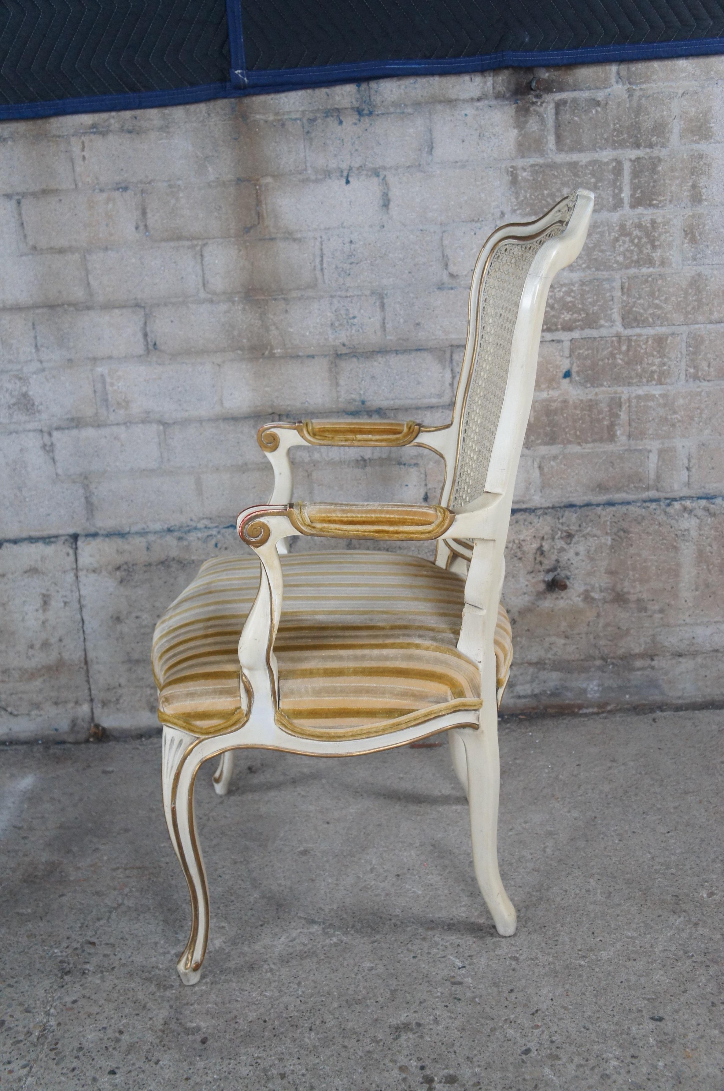 Late 20th Century 6 Kindel Furniture Michigan Chair Company French Provincial Caned Dining Chairs 