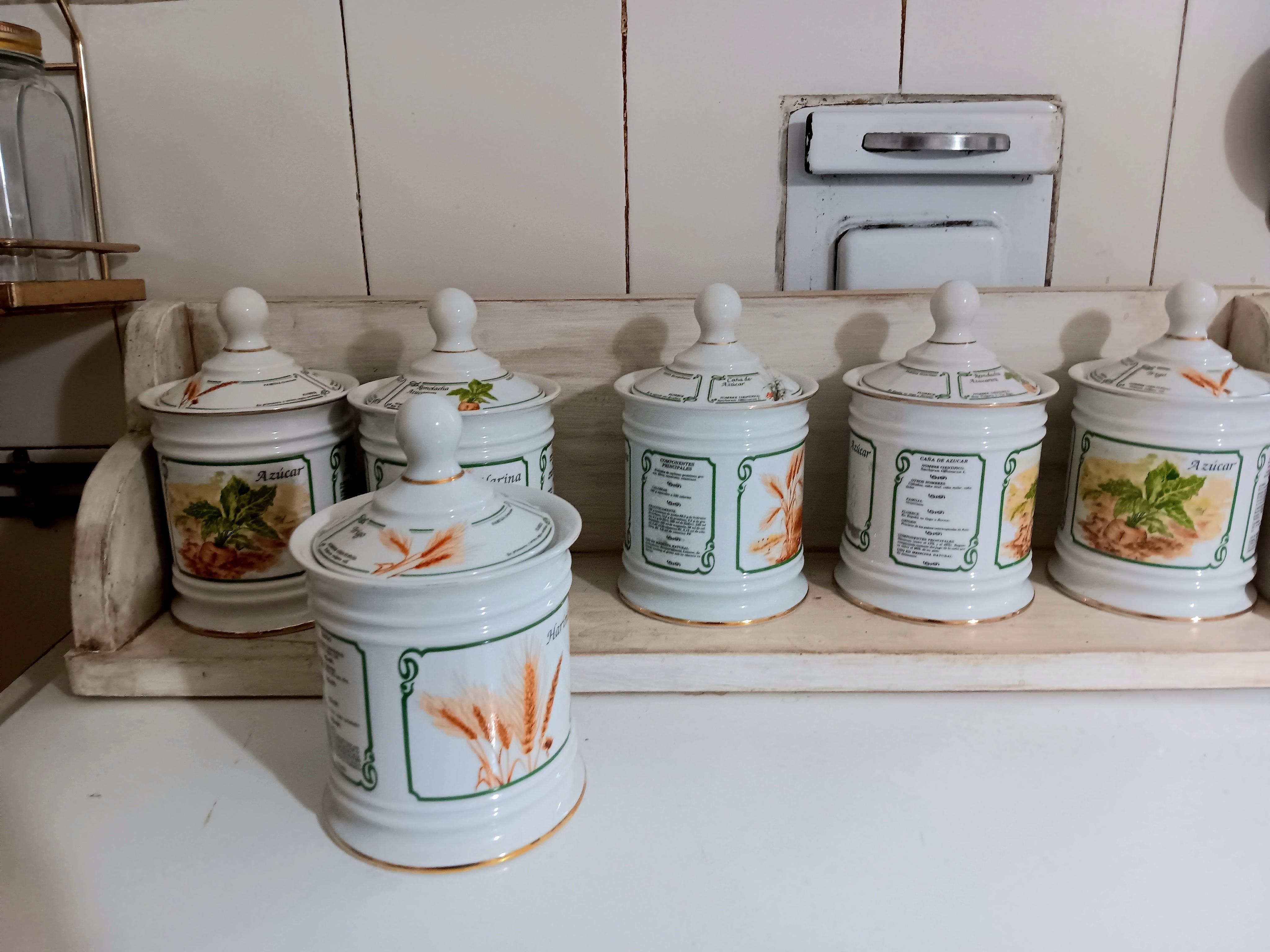 2 Kitchen Jars Flour and Sugar Spanish Porcelain Never Used For Sale 10