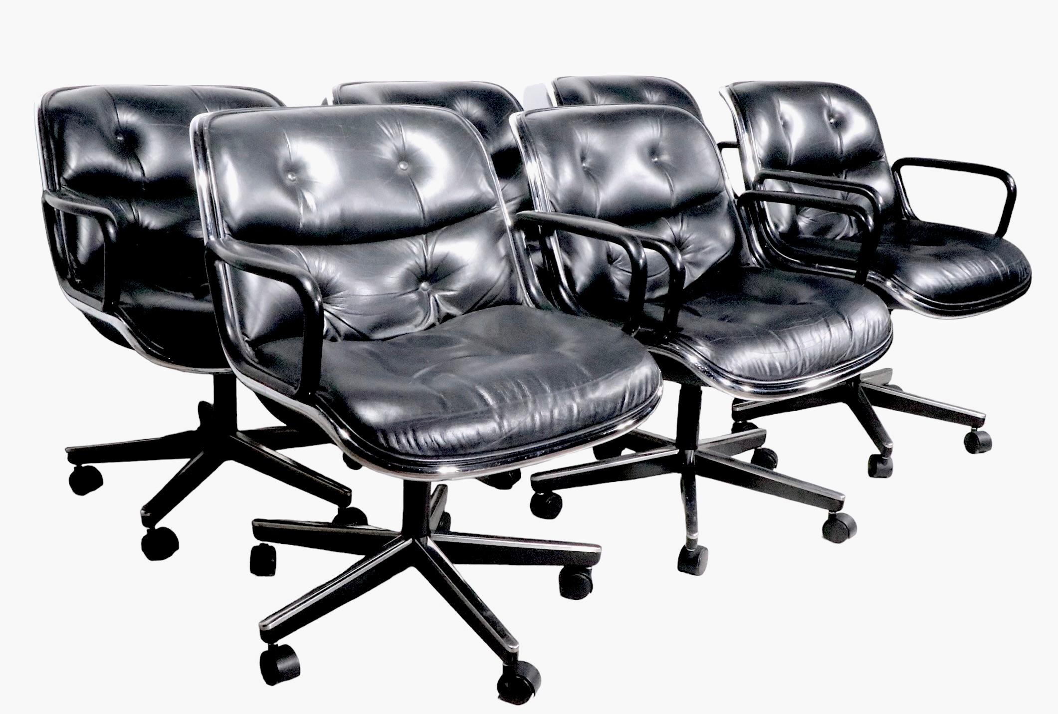 Steel 5 Knoll Swivel Tilt Office Chairs Designed by Charles Pollock for Knoll c 1960's For Sale