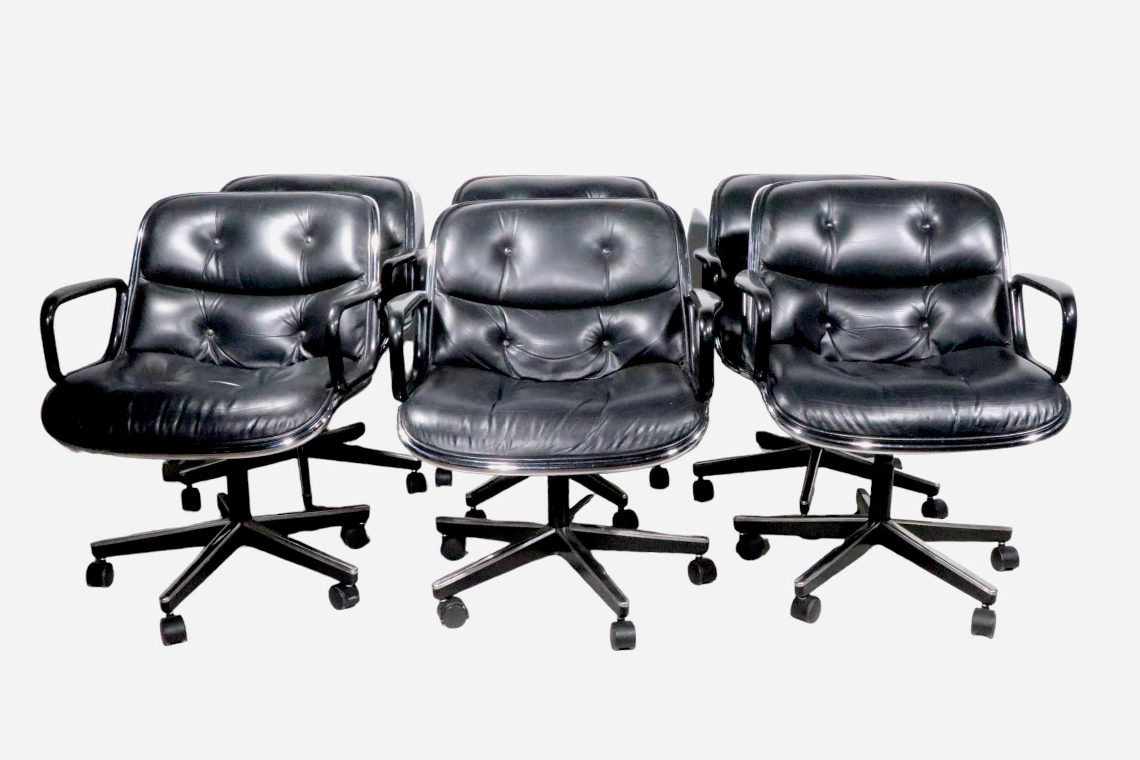 5 Knoll Swivel Tilt Office Chairs Designed by Charles Pollock for Knoll c 1960's For Sale 1