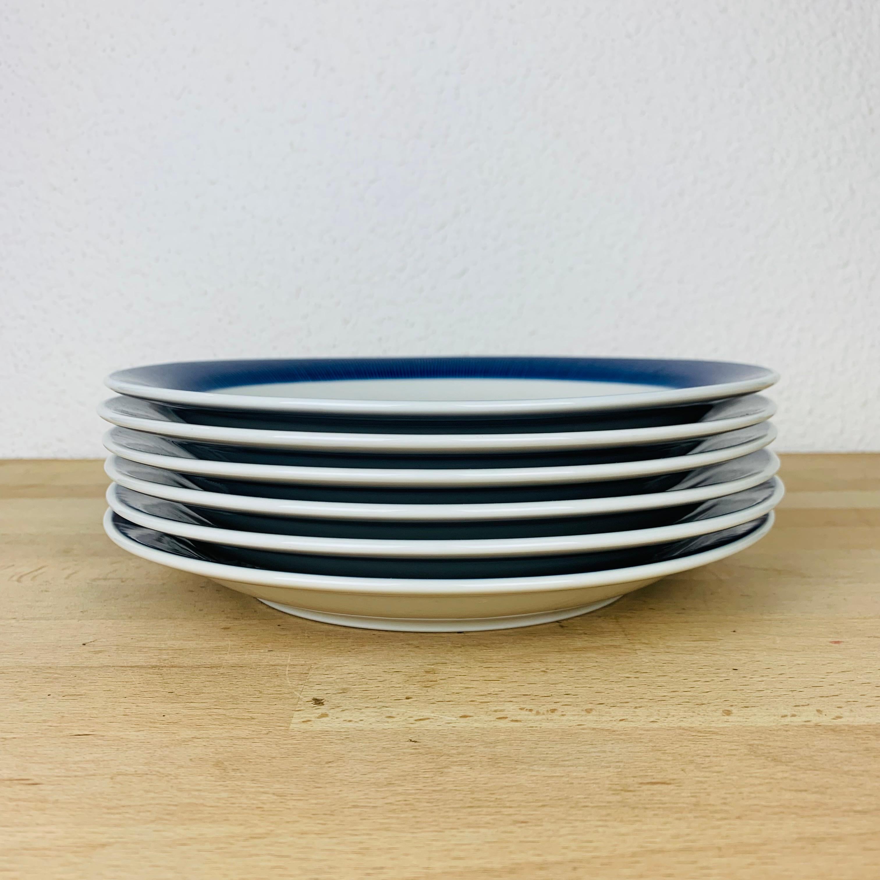 6 Koka dinner plates by Hertha Bengtson for Rörstrand Sweden  For Sale 2