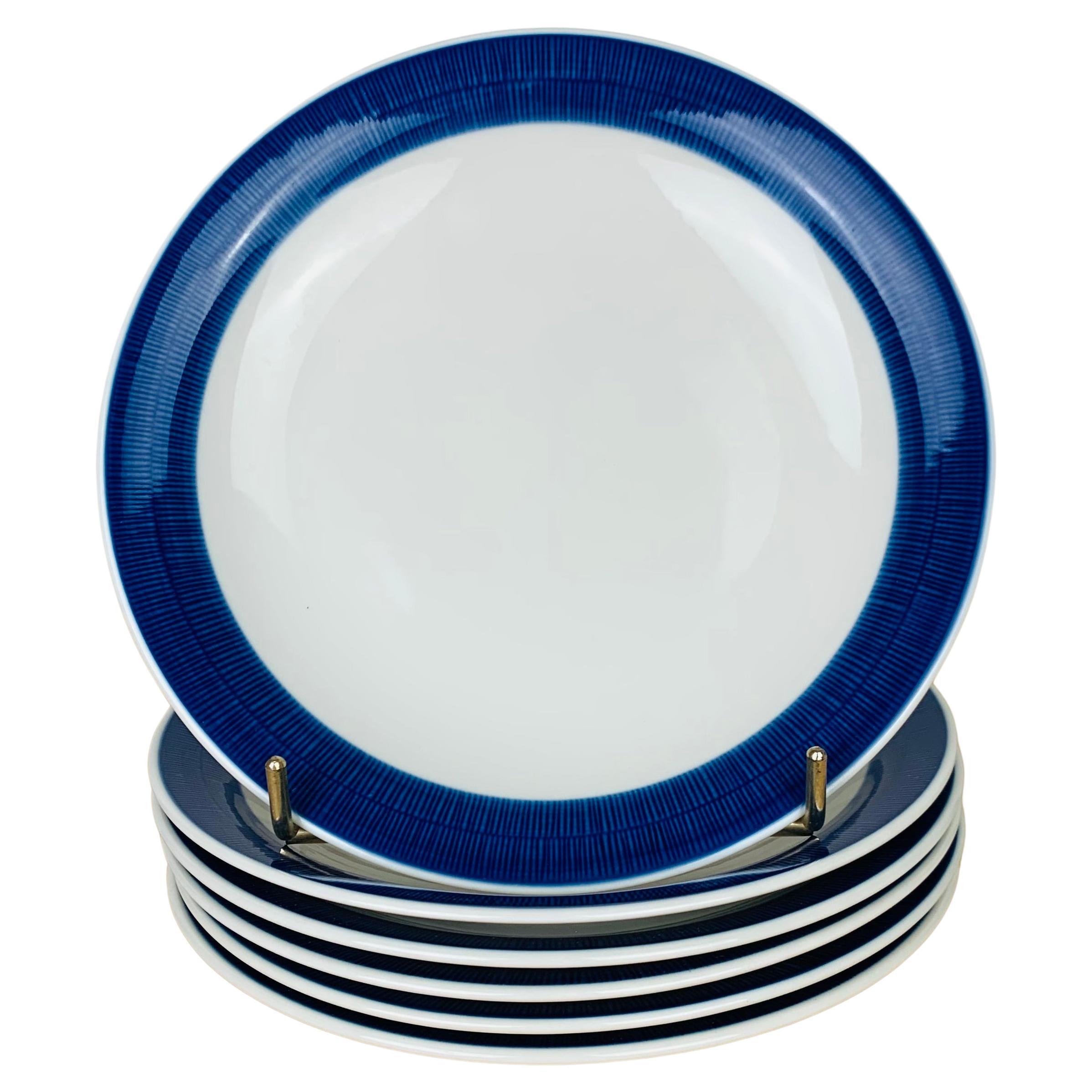 6 Koka dinner plates by Hertha Bengtson for Rörstrand Sweden  For Sale