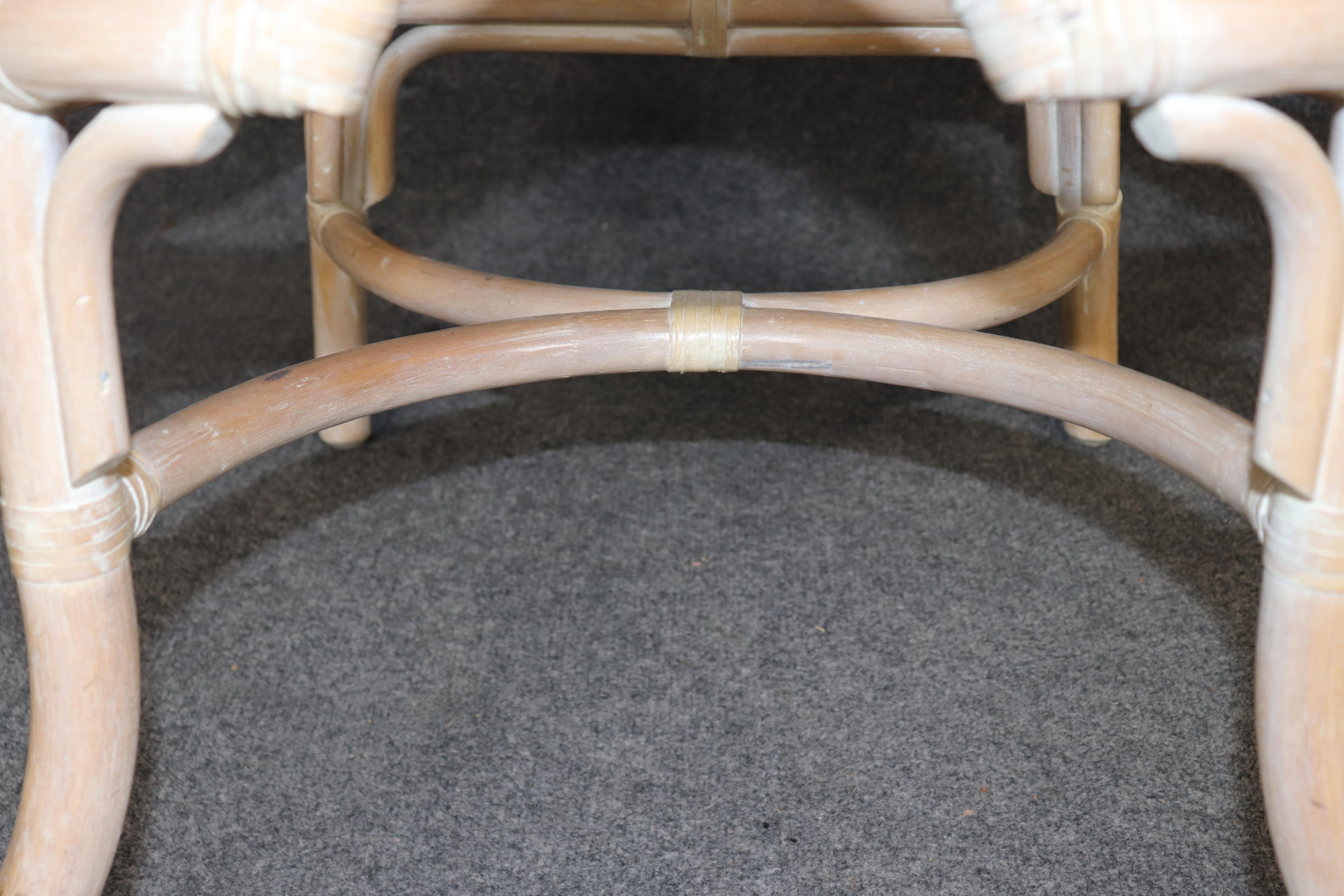 6 Chaises de salle à manger décorées Lane Venture Bamboo Distressed Paint en vente 4