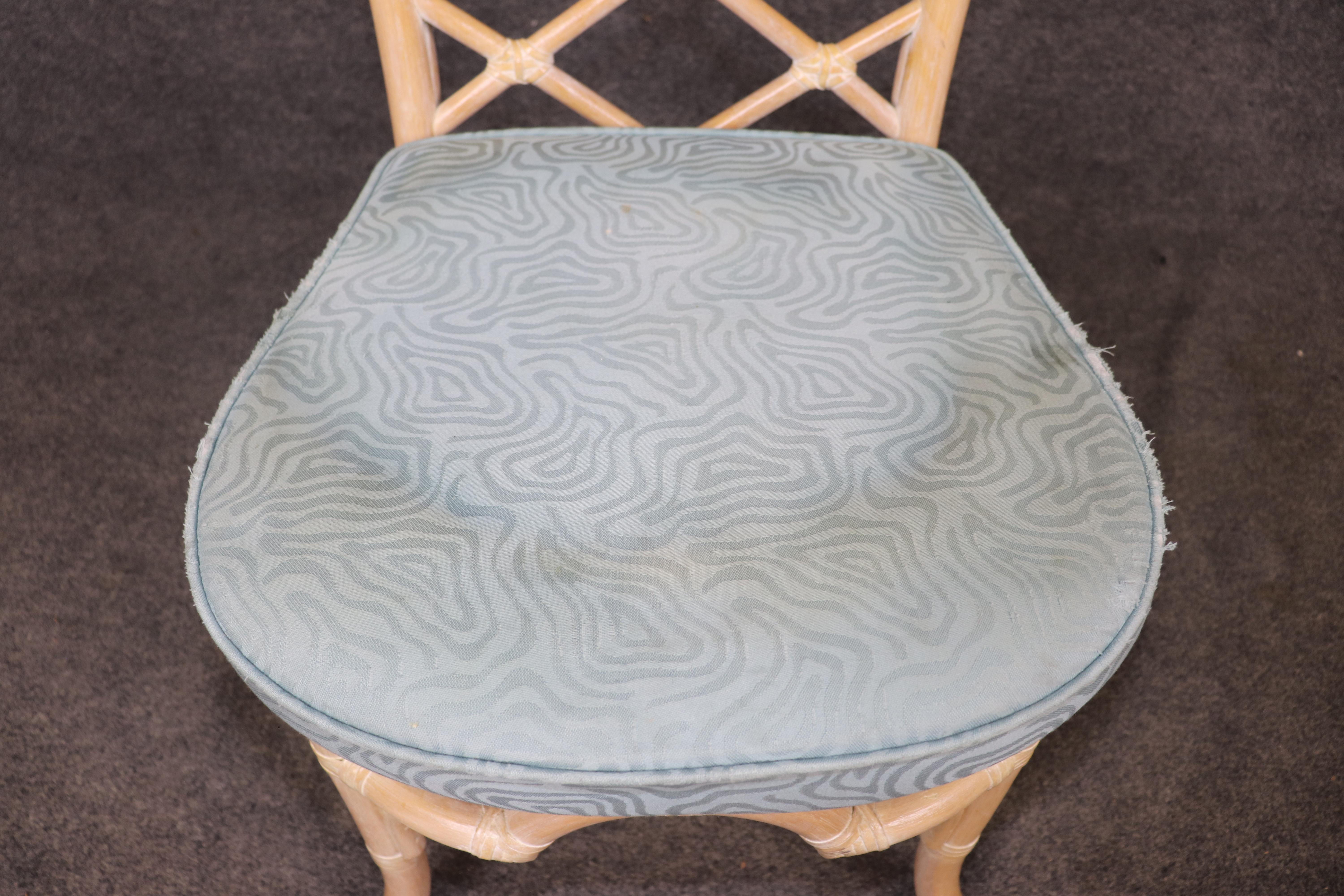 6 Chaises de salle à manger décorées Lane Venture Bamboo Distressed Paint en vente 7