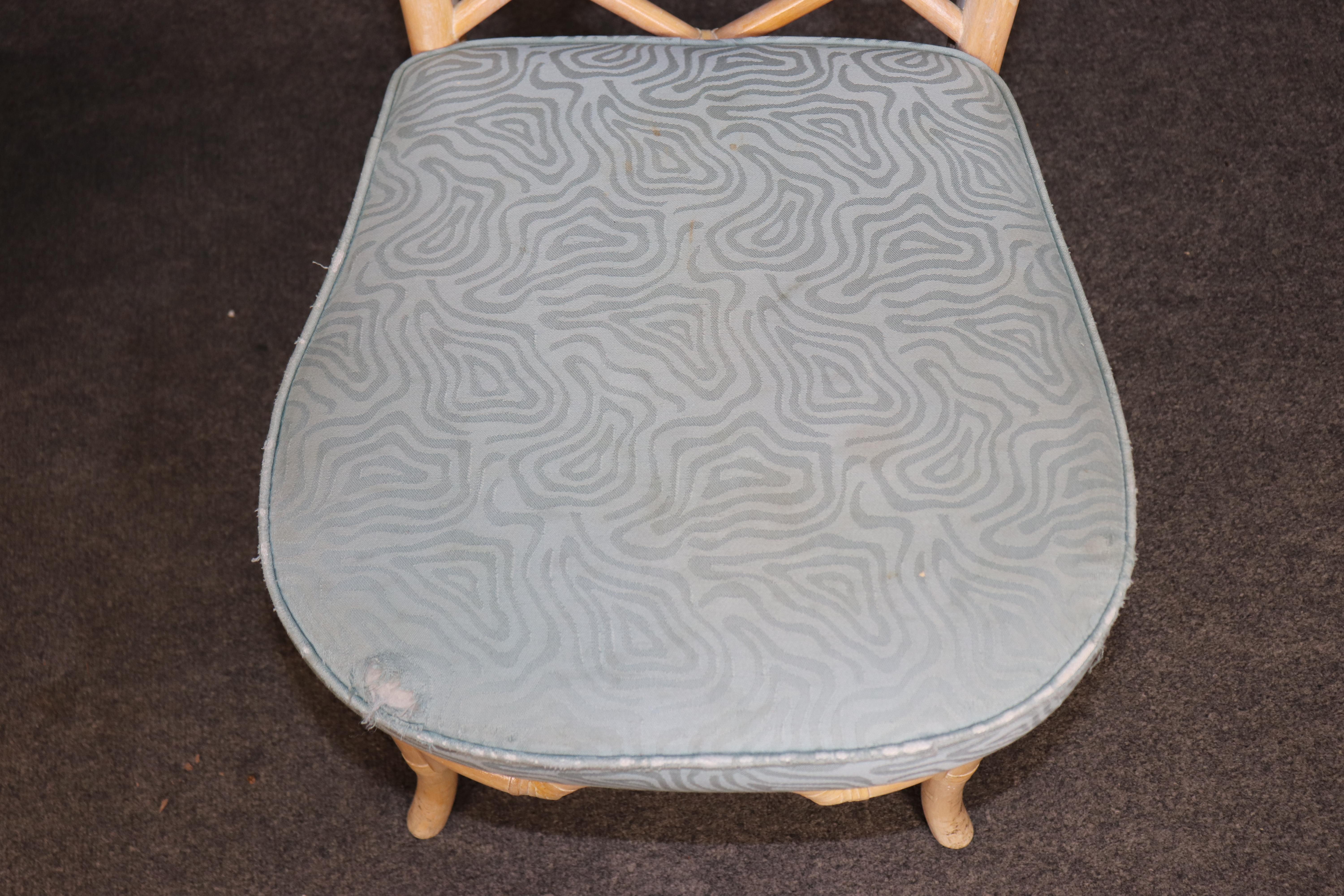 6 Chaises de salle à manger décorées Lane Venture Bamboo Distressed Paint en vente 8