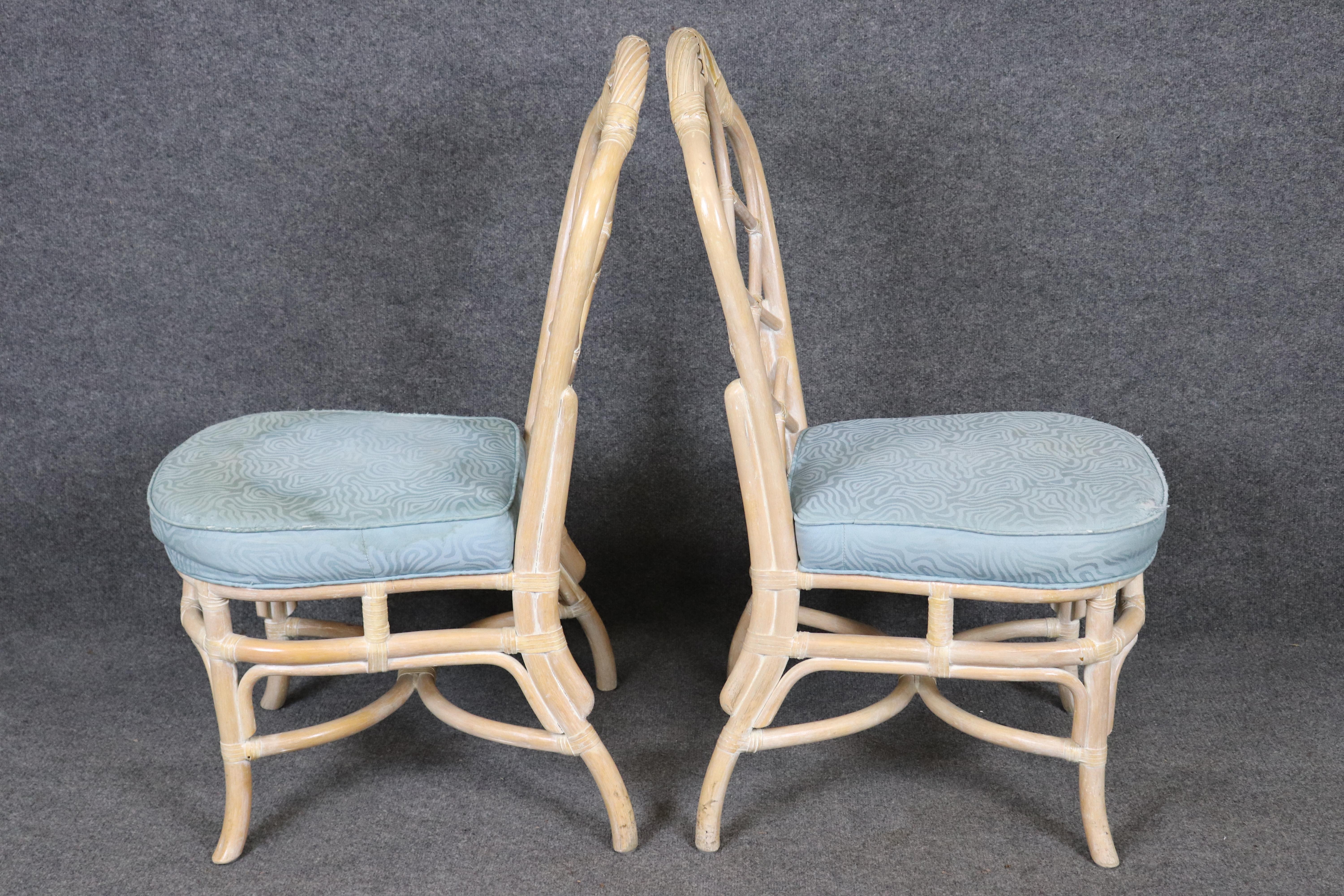 Fait main 6 Chaises de salle à manger décorées Lane Venture Bamboo Distressed Paint en vente