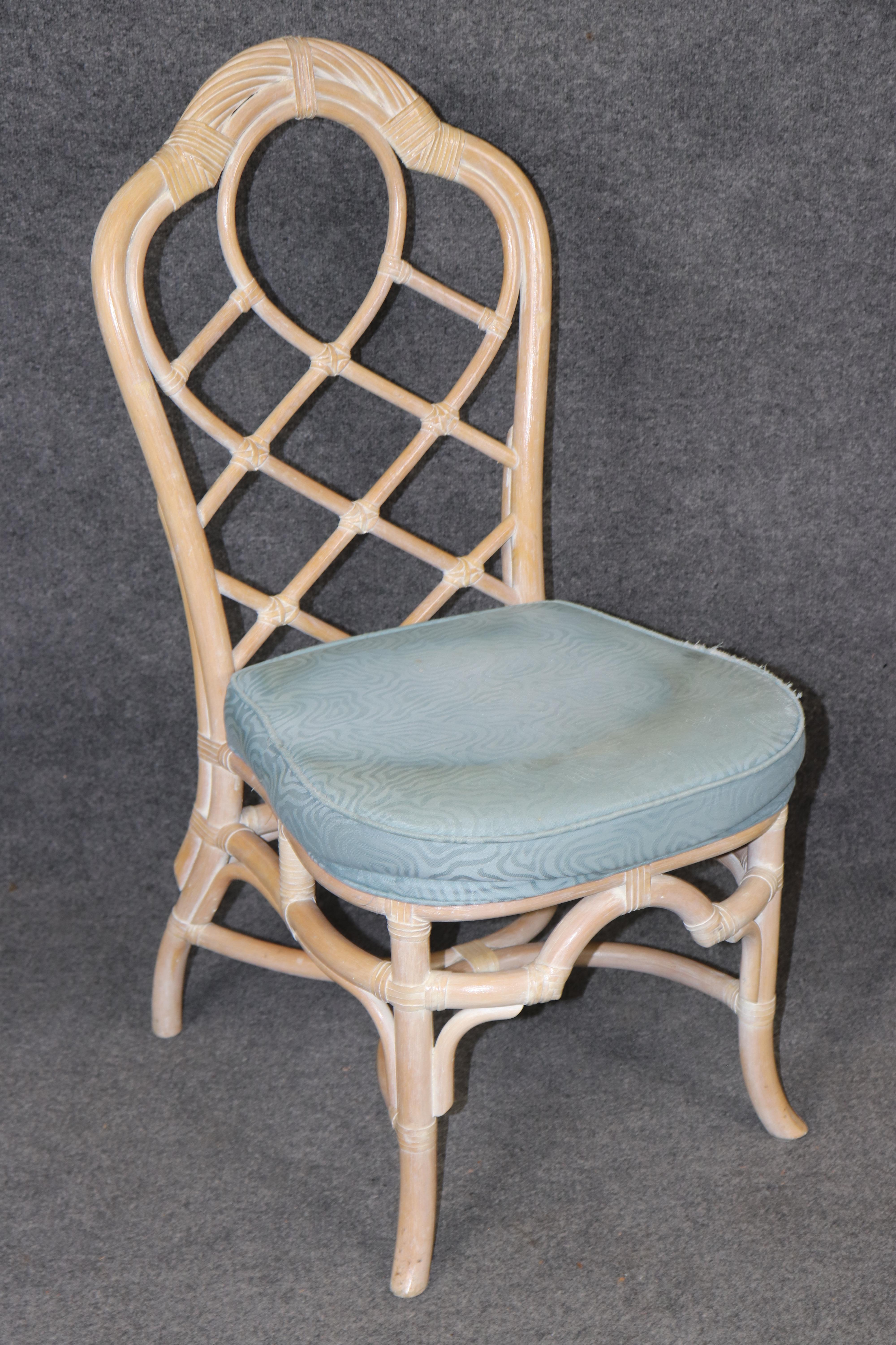 Tissu d'ameublement 6 Chaises de salle à manger décorées Lane Venture Bamboo Distressed Paint en vente