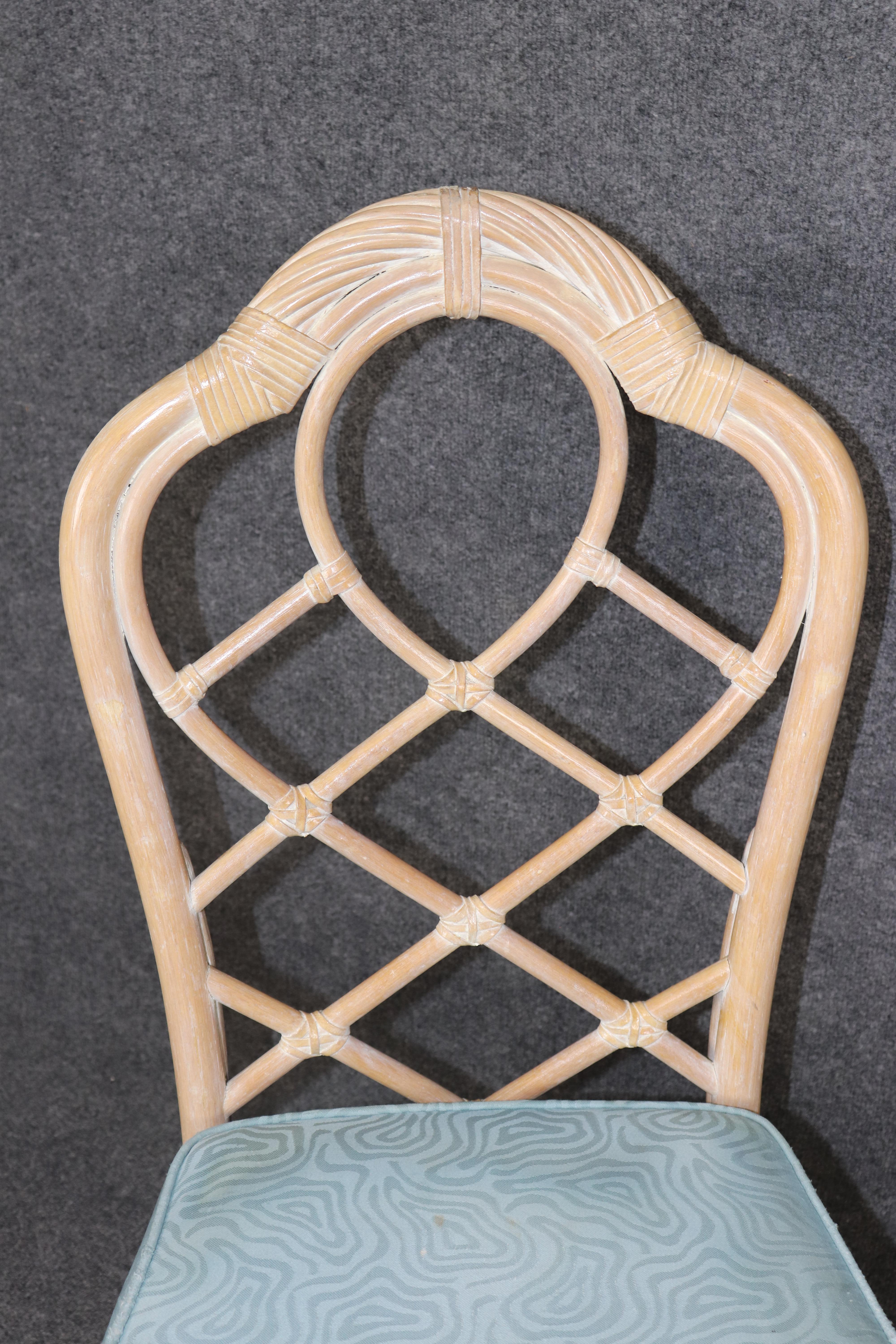 6 Chaises de salle à manger décorées Lane Venture Bamboo Distressed Paint en vente 1