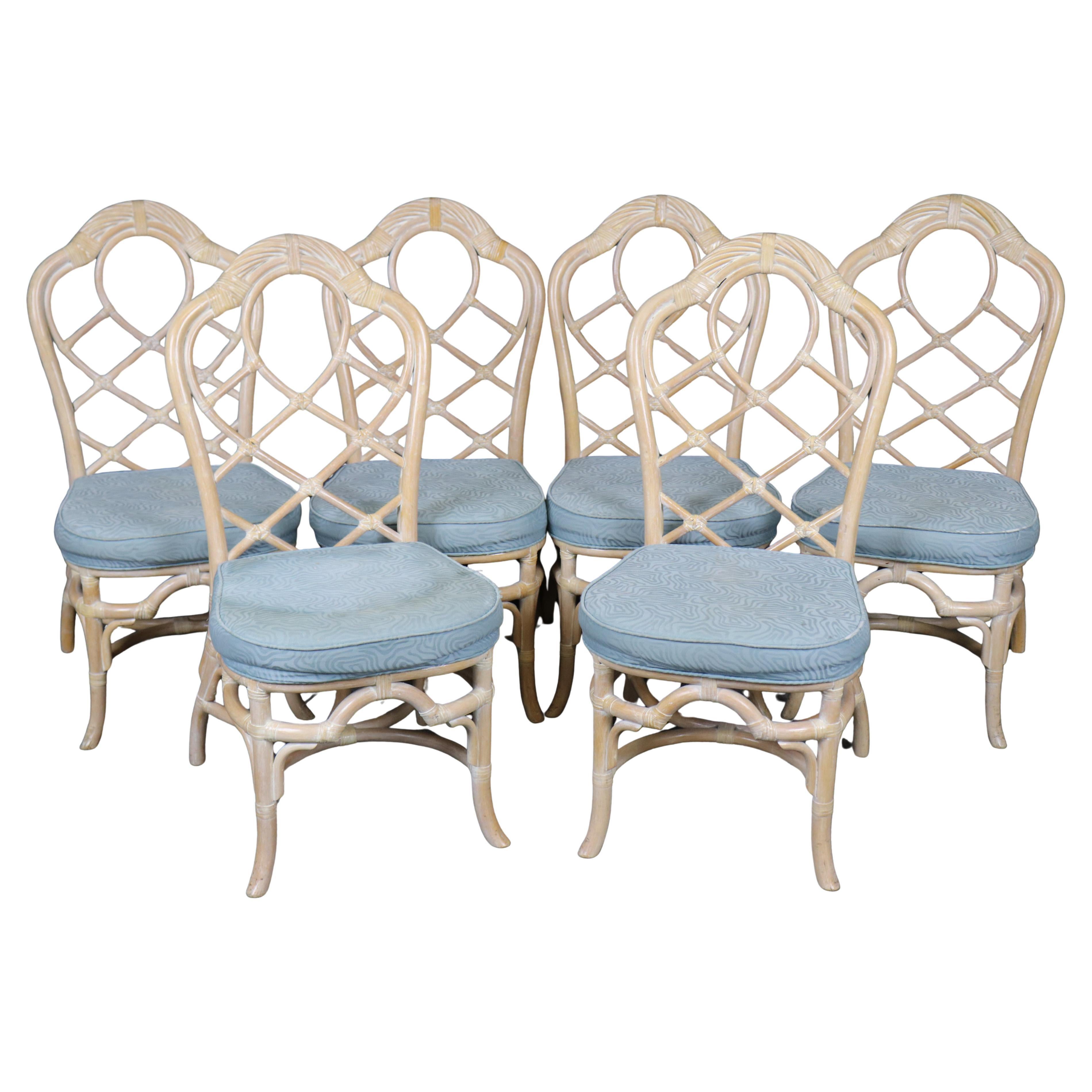 6 Lane Venture Bamboo Distressed Paint Decorated Dining Chairs