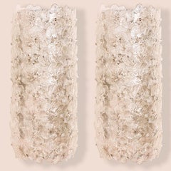 6 Large Murano Glass Floral Wall Lights, Italy