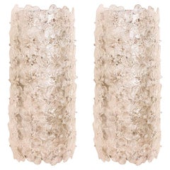 6 Apliques Florales Grandes de Cristal de Murano, Italia