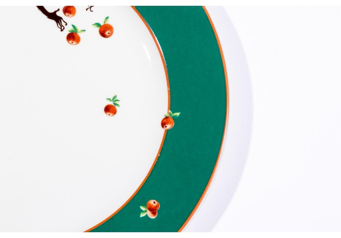 Porcelain 6 Le Cirque Bernardaud Limoges Monkey Motif Service Plates