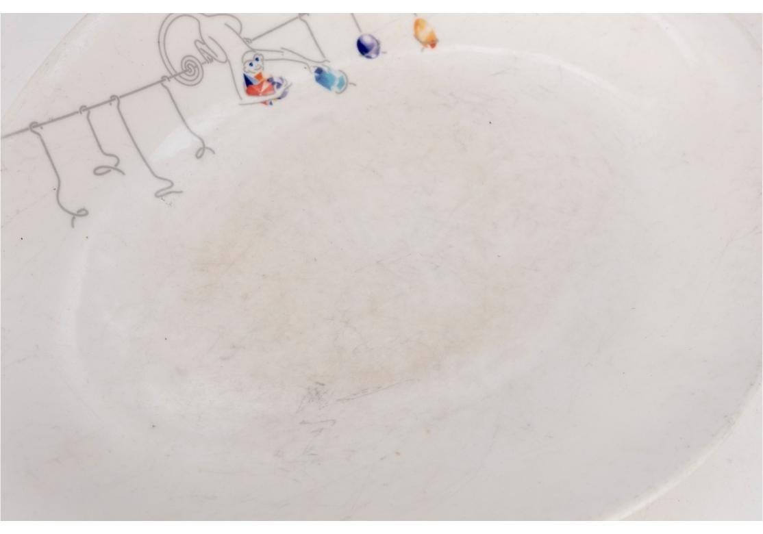 6 Le Cirque (Bloomberg Building)  Custom Diamond Form Bowls - Monkey With Gems In Distressed Condition For Sale In Bridgeport, CT