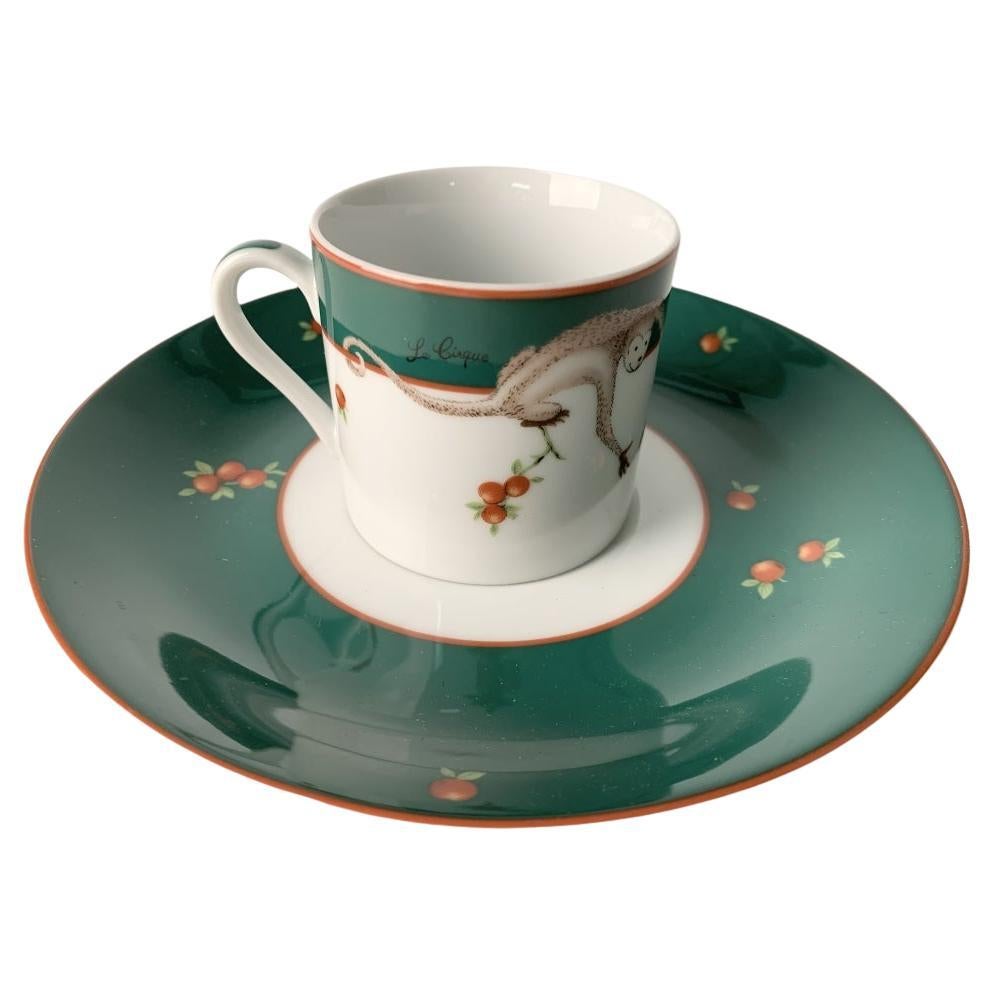 6 Le Cirque Taza Verde y Plato Sobredimensionado Personalizados Por Sasaki Japón Con Mono