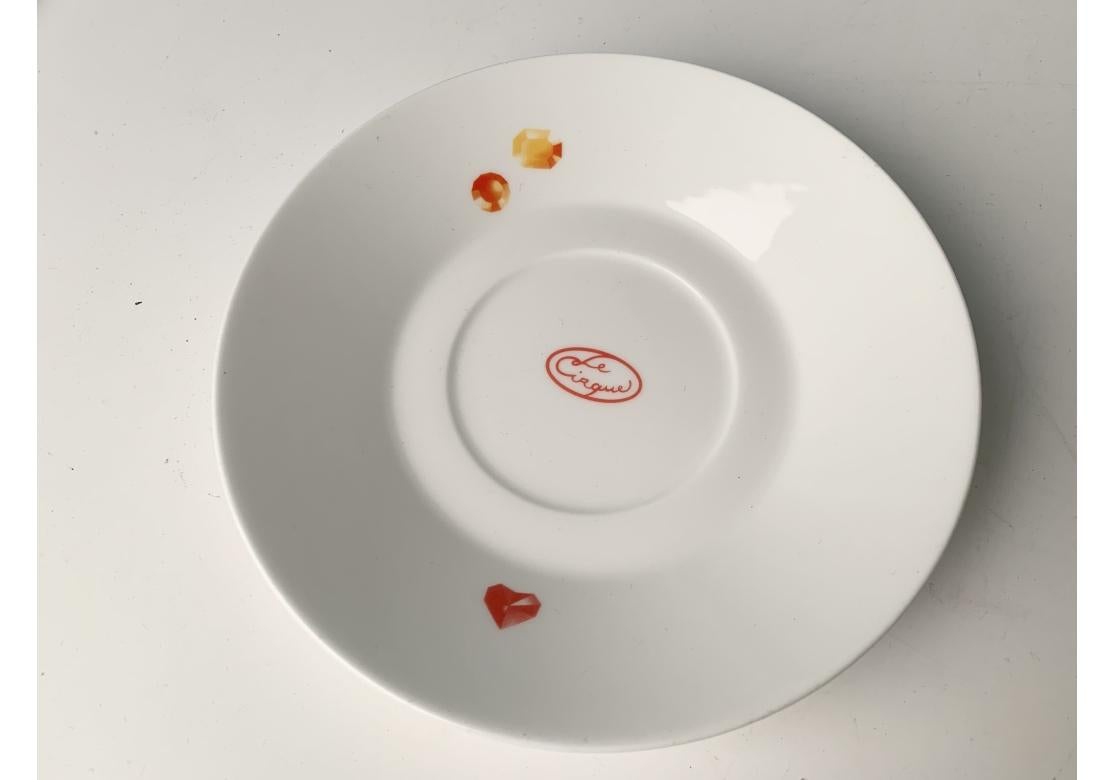6 Le Cirque N.Y. Custom Cups And Saucers By Villeroy & Boch With Gems In Good Condition For Sale In Bridgeport, CT