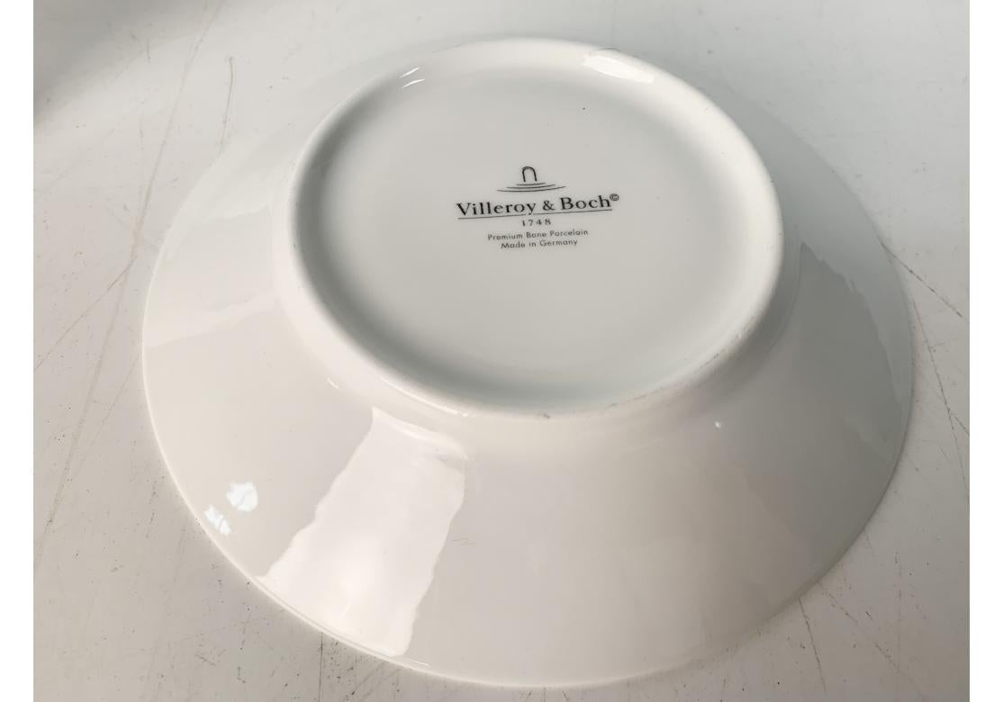 Porcelain 6 Le Cirque N.Y. Custom Cups And Saucers By Villeroy & Boch With Gems For Sale