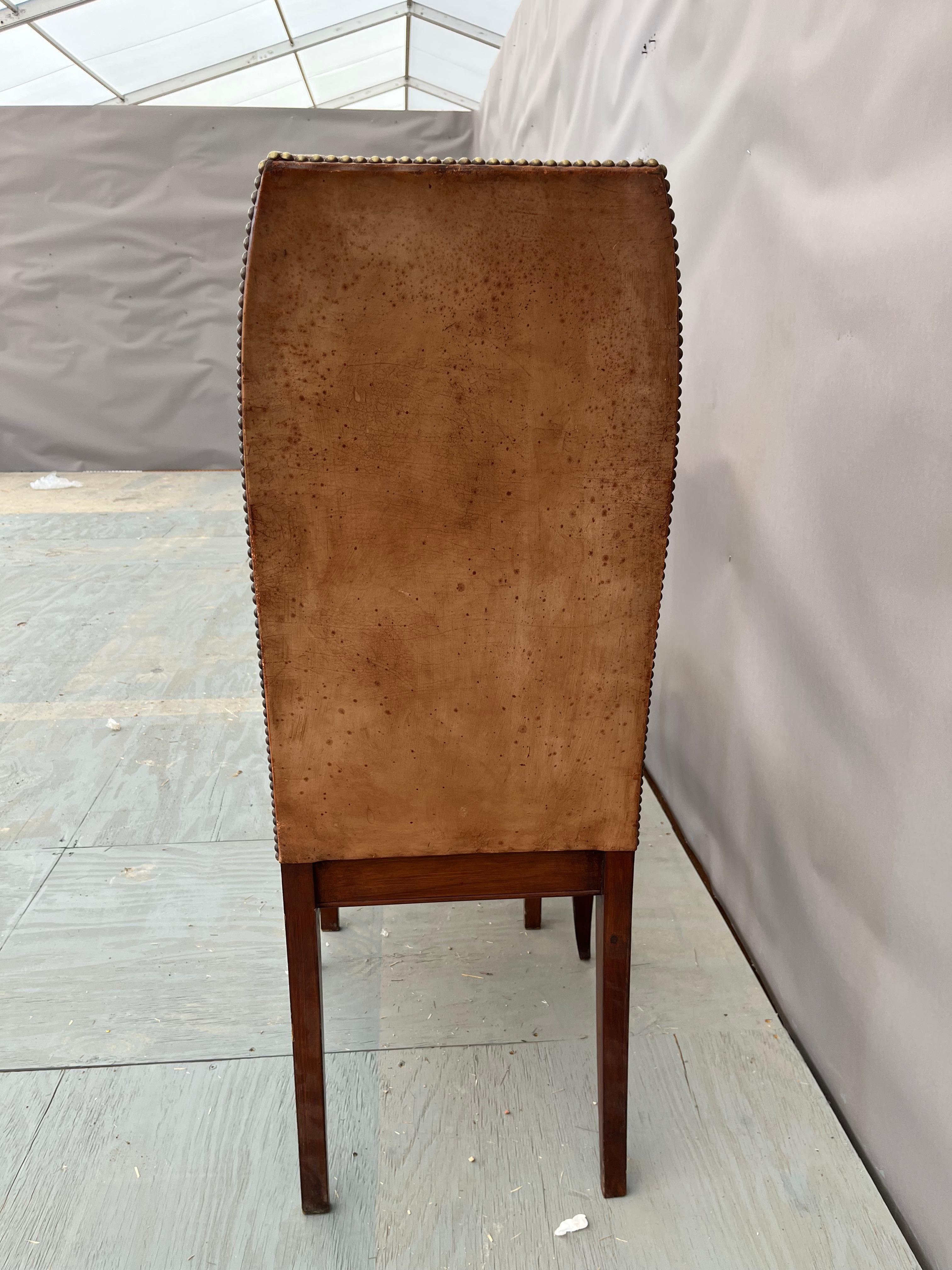 6 Leather and Wood Dining Chairs 2