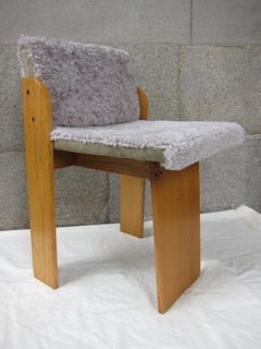 6 Leather and Wood Midcentury Chairs by Sergio Asti, Italy, 1950