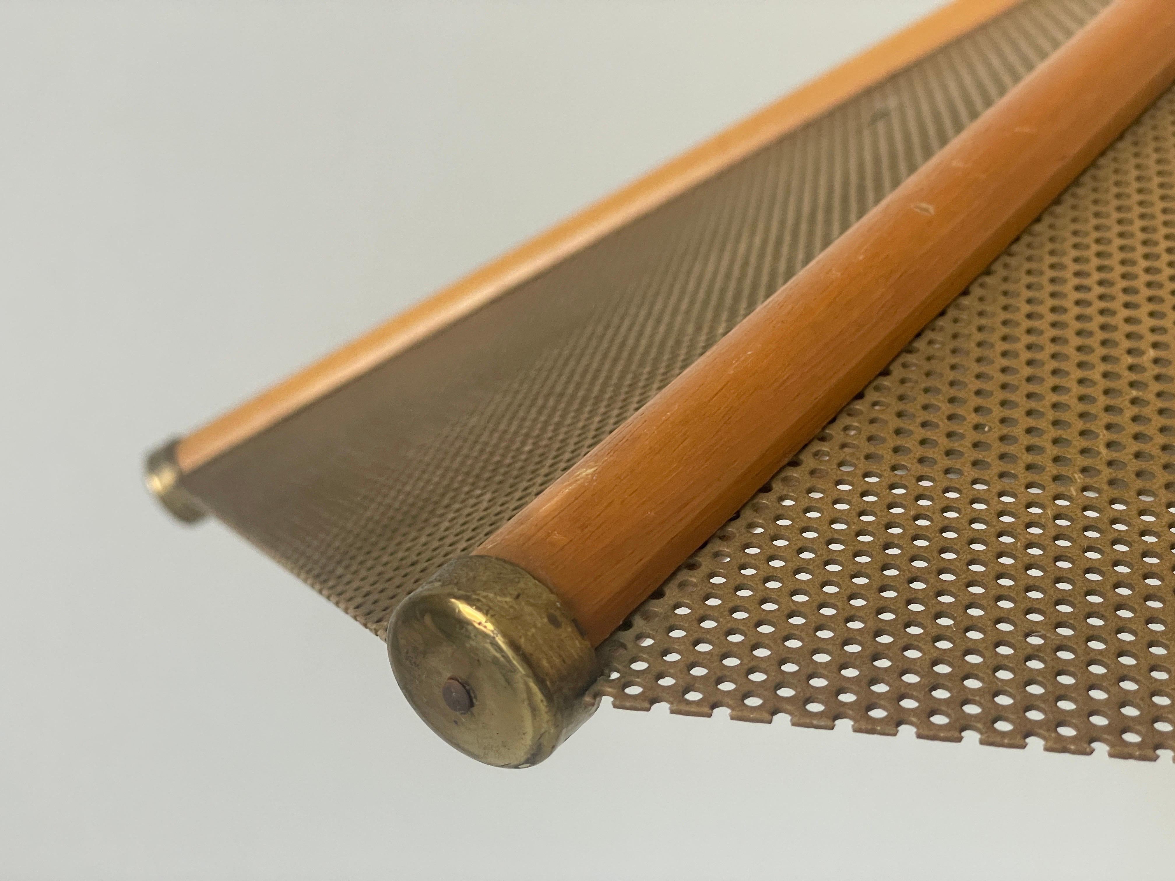 Lampada a sospensione a 6 foglie con linee in Wood e corpo in metallo, anni '60, Italia in vendita 1