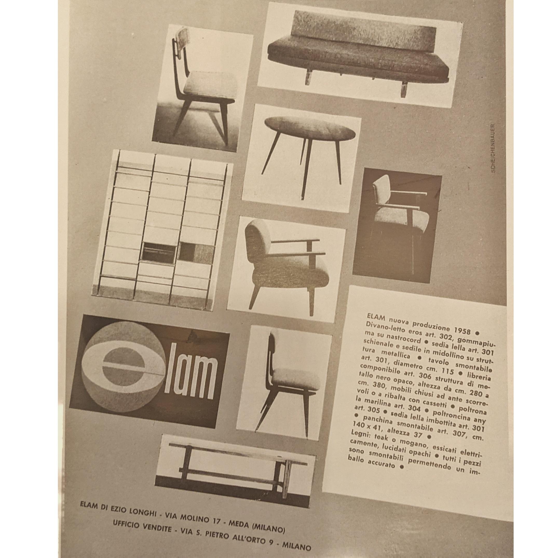 6 “Lella” Chairs in Gray Velvet by Ezio Longhi for Elam, 1950s 10