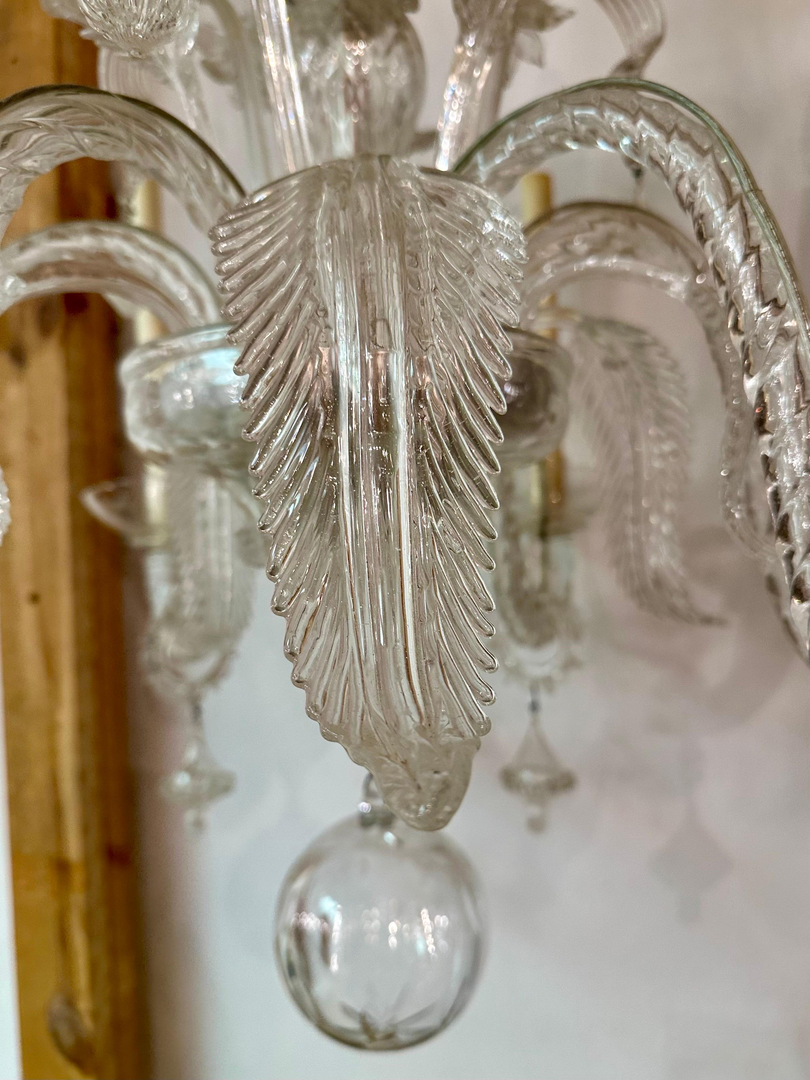 6 light antique Venetian chandelier  In Fair Condition For Sale In Marshville, NC