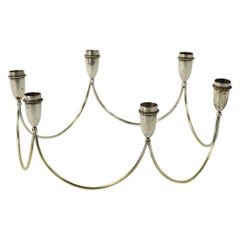 6-Light Art Deco Silverplate Candelabra