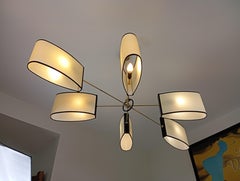 6-light chandelier Maison Lunel circa 1950