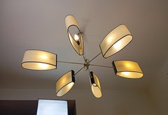 6-light chandelier Maison Lunel circa 1950