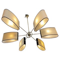 Lustre à 6 lumières Maison Lunel circa 1950