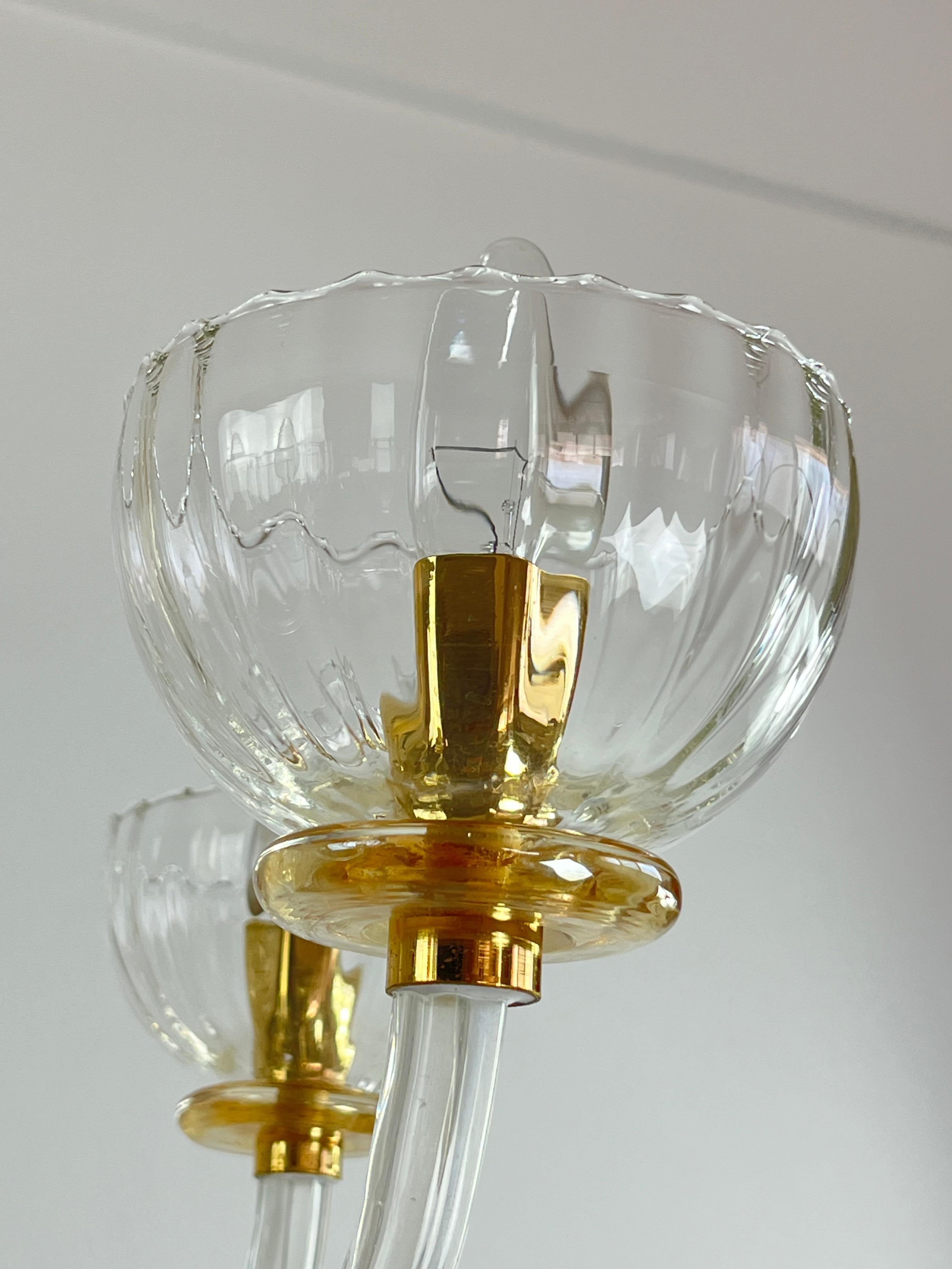 6-light Handmade Murano Glass Chandelier 