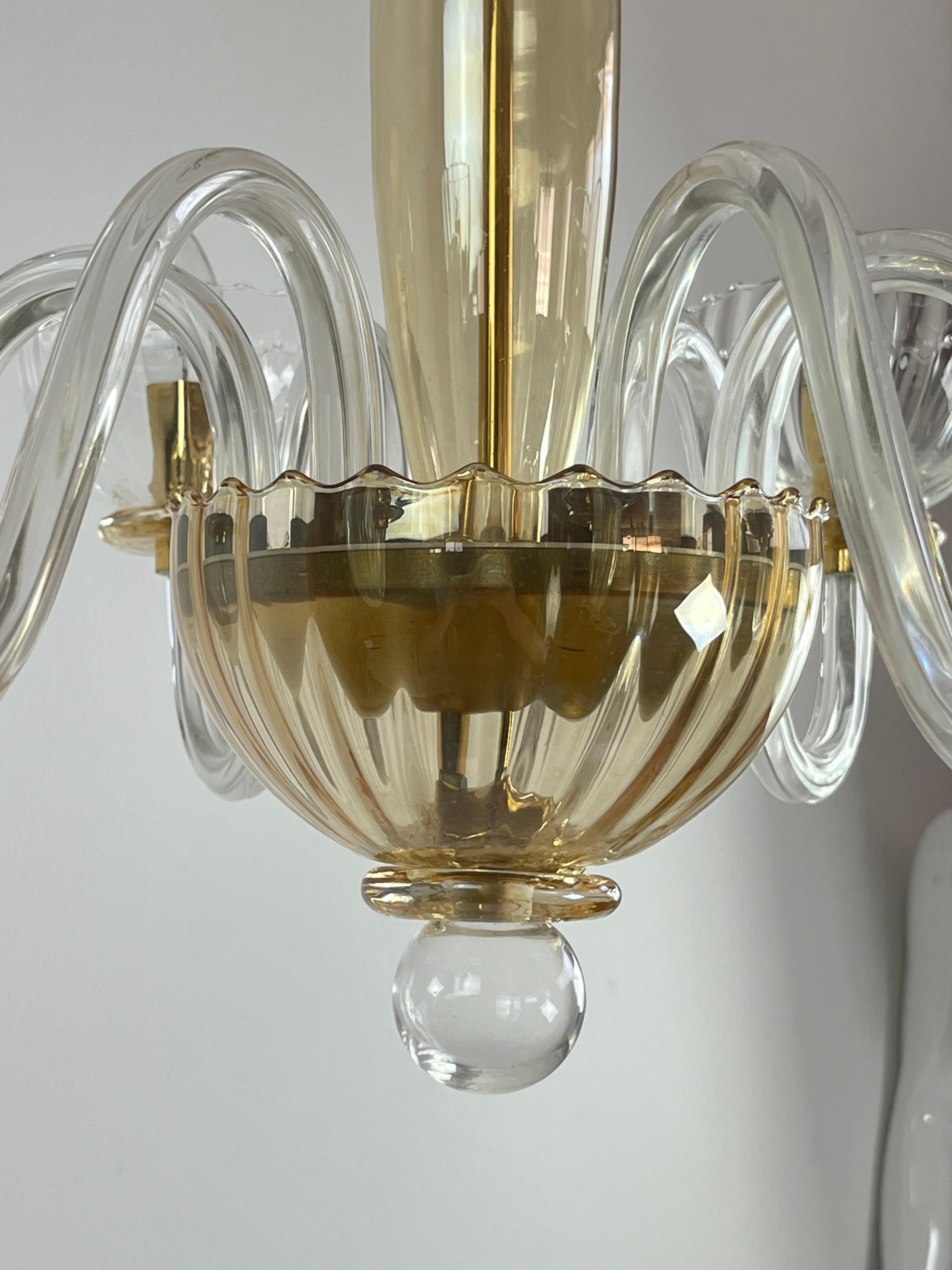 6-light Handmade Murano Glass Chandelier 