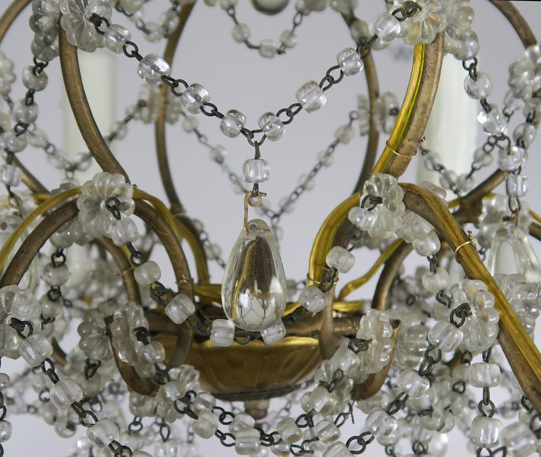6-Light Italian Crystal Beaded Chandelier (Metall)