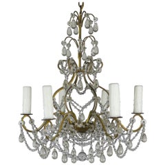 6-Light Italian Crystal Beaded Chandelier