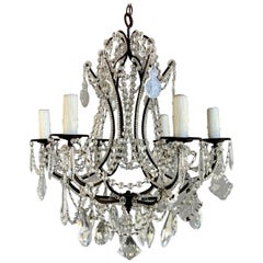 6-Light Italian Crystal Beaded Chandelier