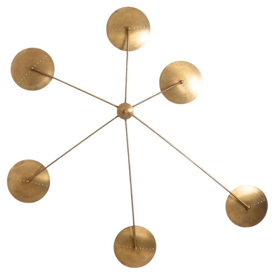 Applique a 6 luci in ottone patinato, opera contemporanea in vendita