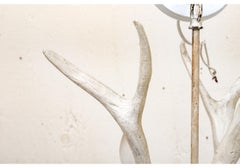 6 Light White Faux Antler Chandelier