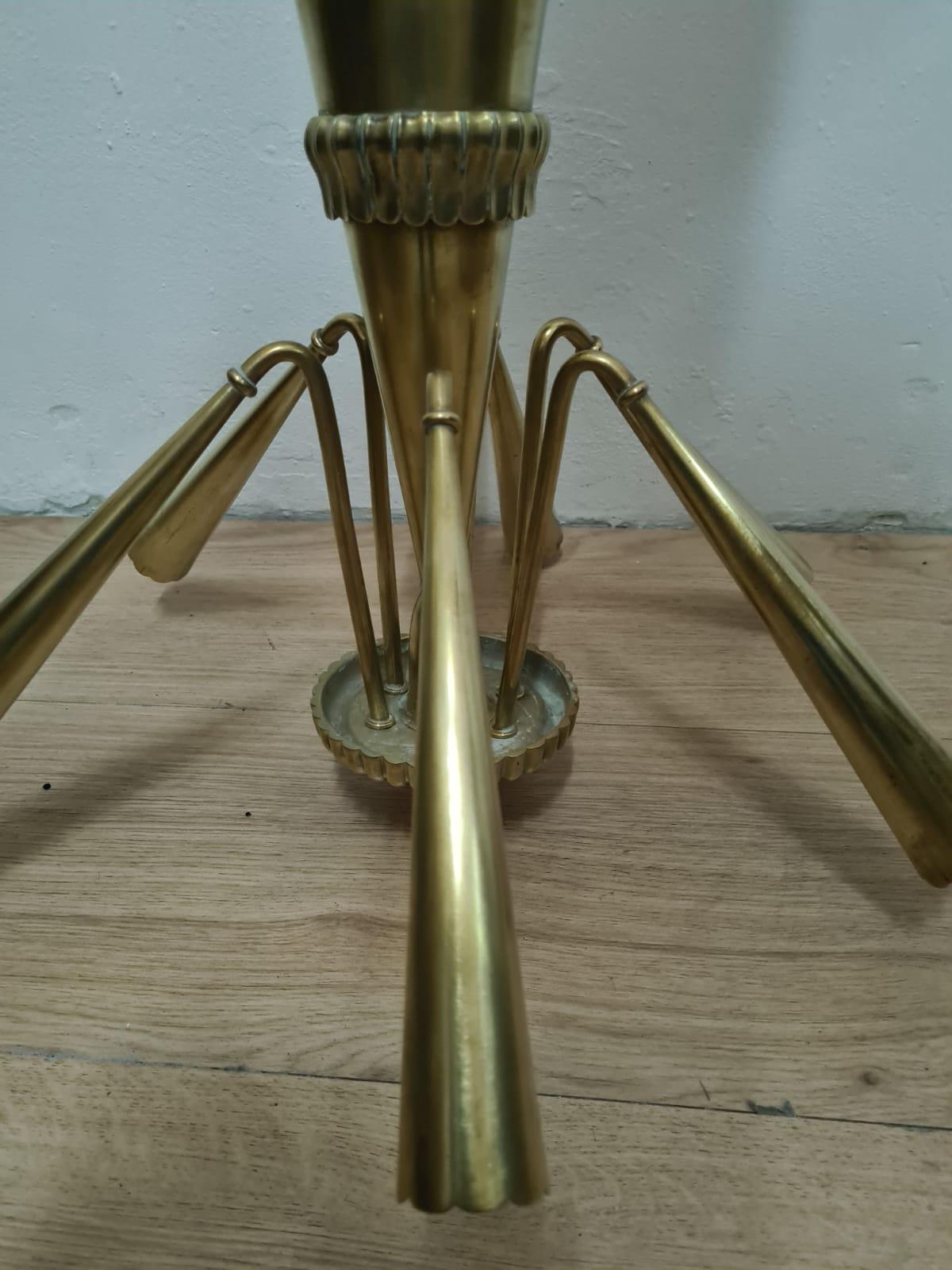 Italian 6-Light Brass Chandelier, 1950