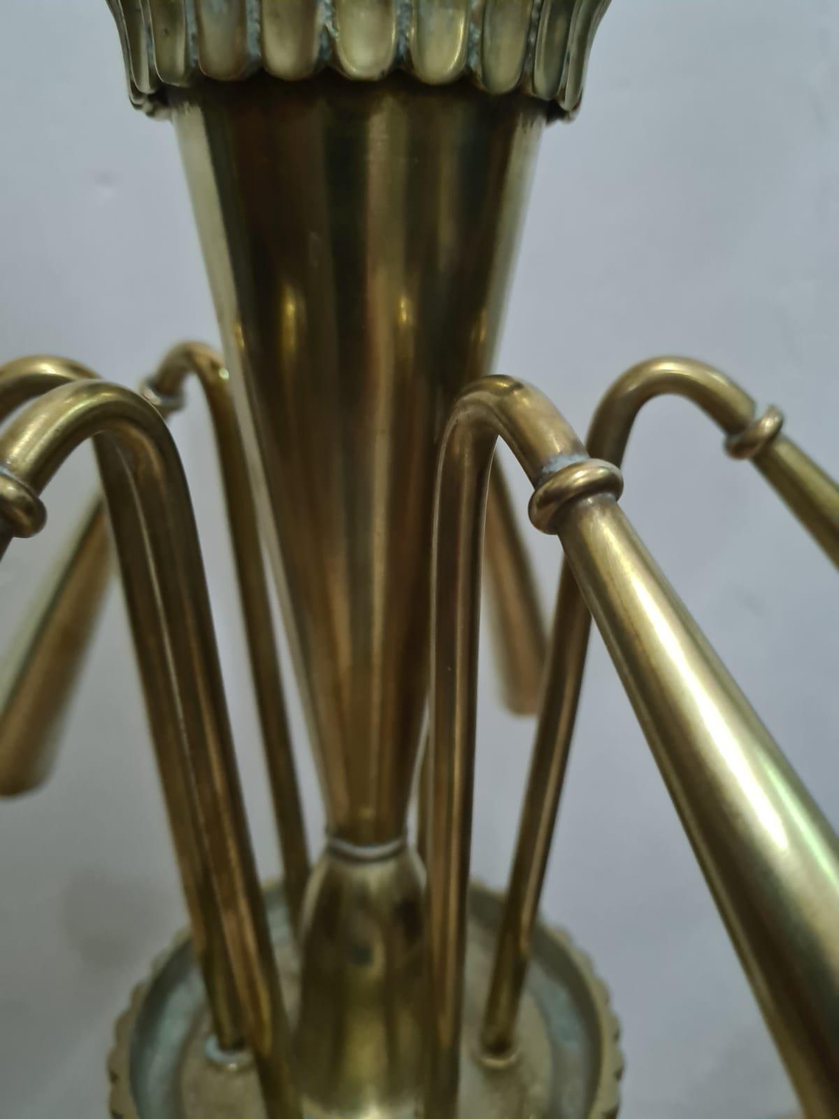 6-Light Brass Chandelier, 1950 1