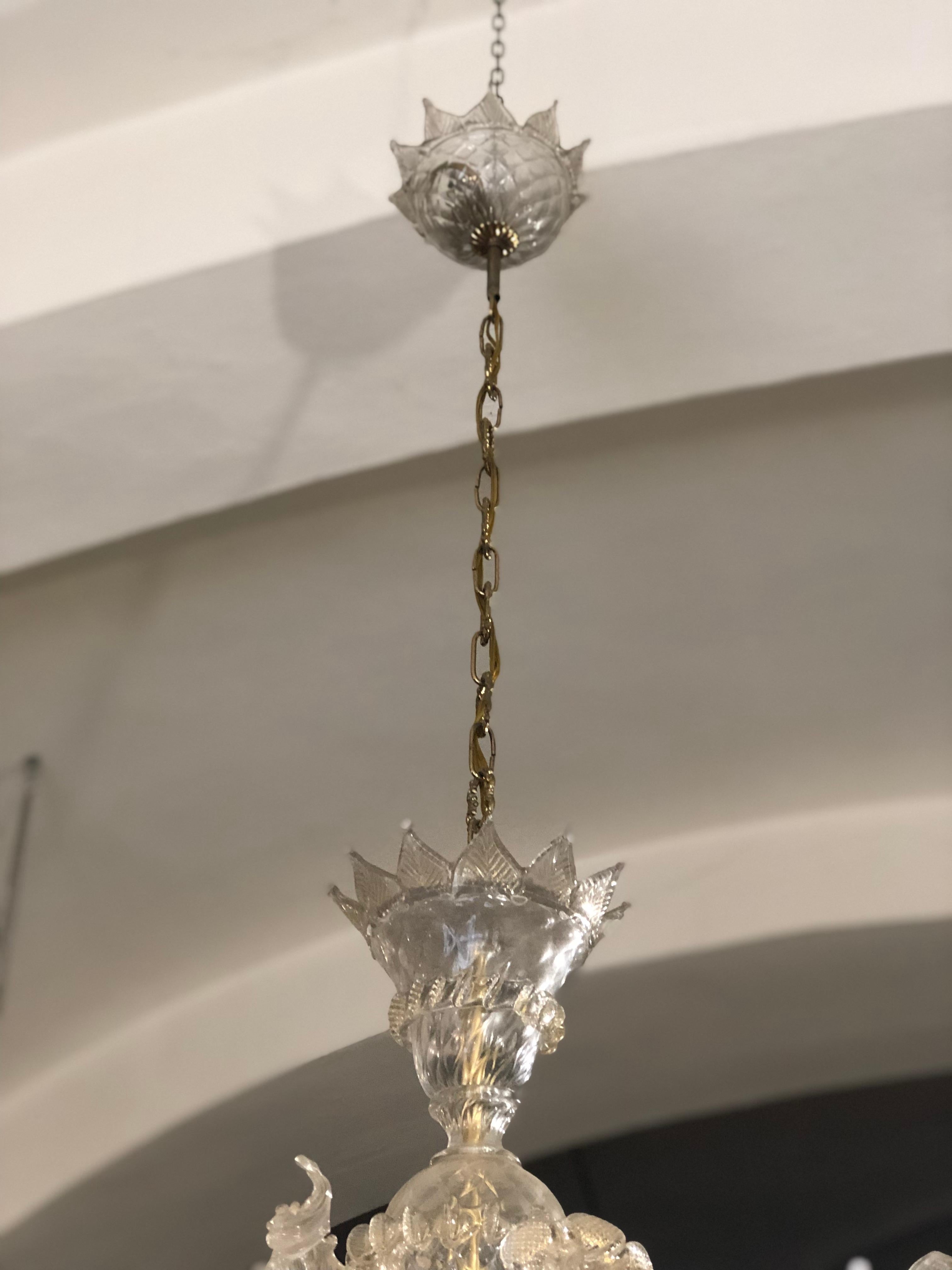 6 Lights Chandelier in Murano Glass 6