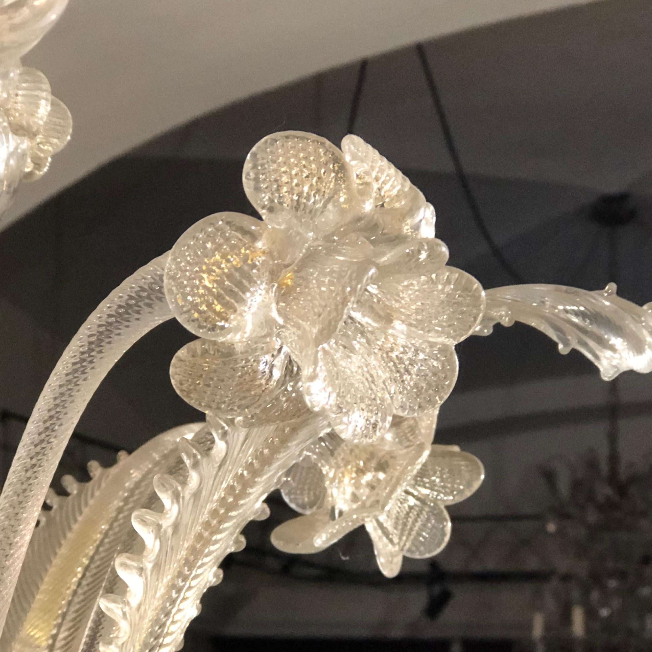 6 Lights Chandelier in Murano Glass In Good Condition In Prato, IT