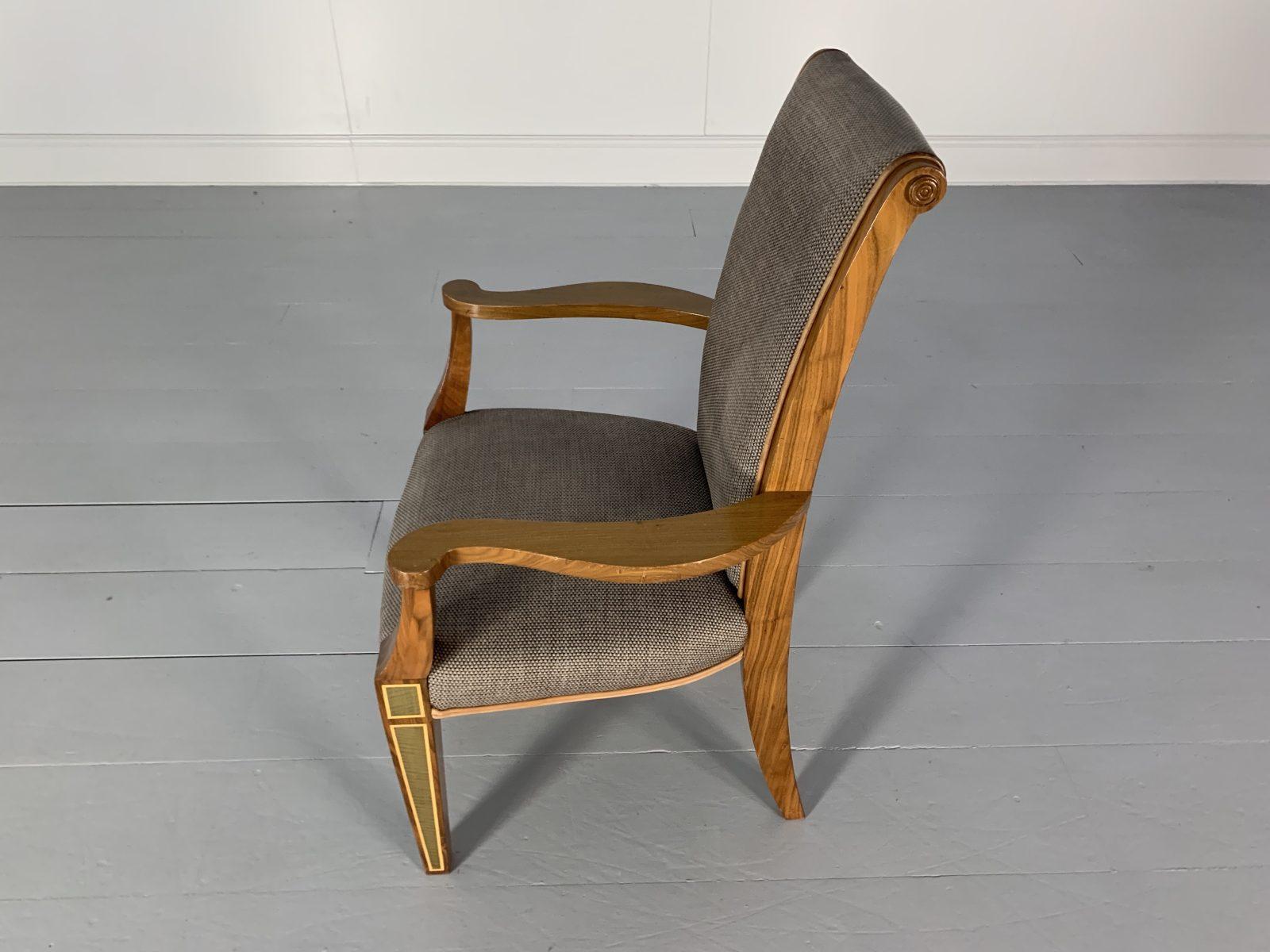 6 Linley “Carver” Dining Chairs, in Woven Fabric & Leather 7