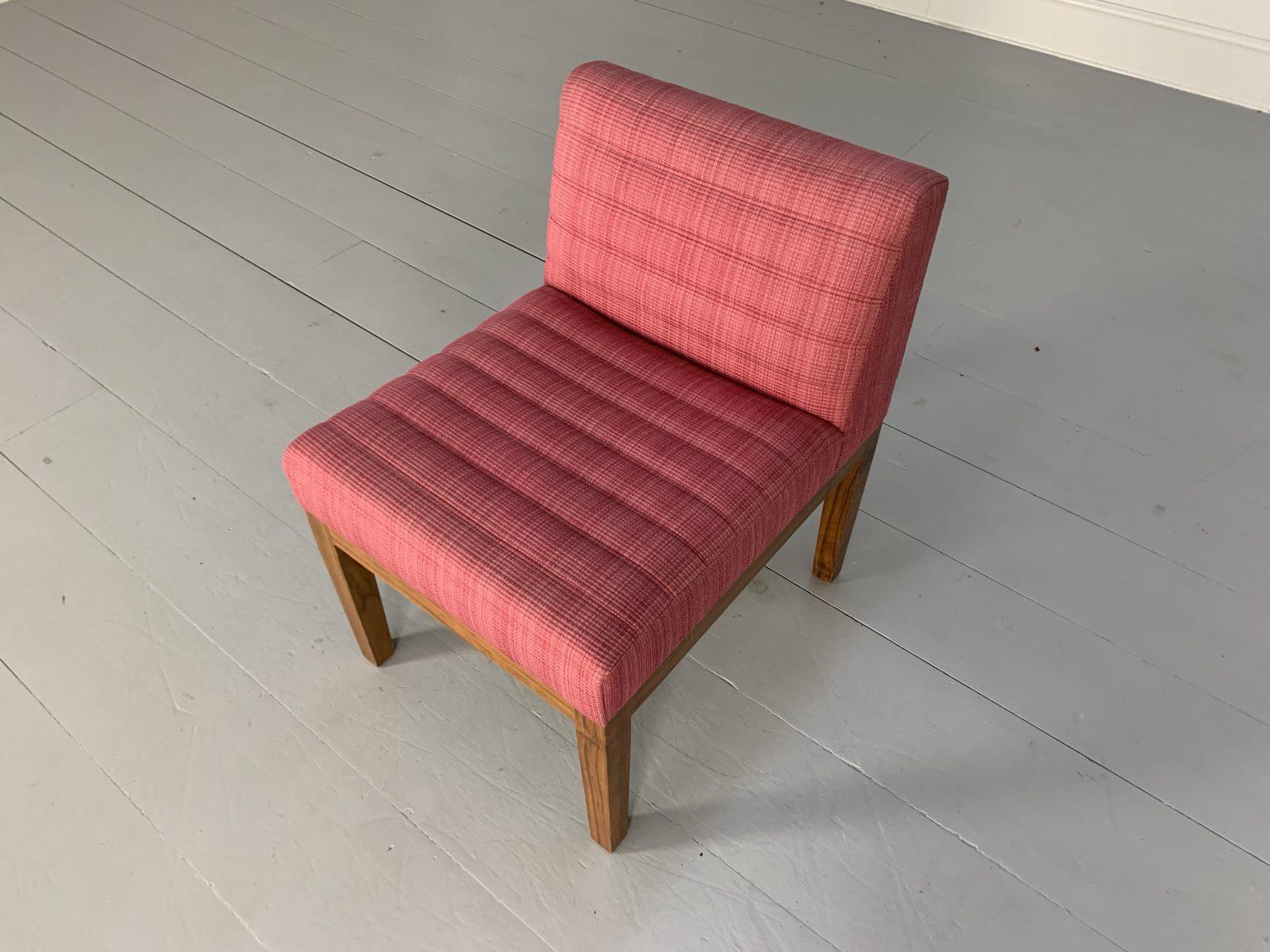 6 Linley “Dice” Dining Chairs, in Pink Fabric For Sale 7