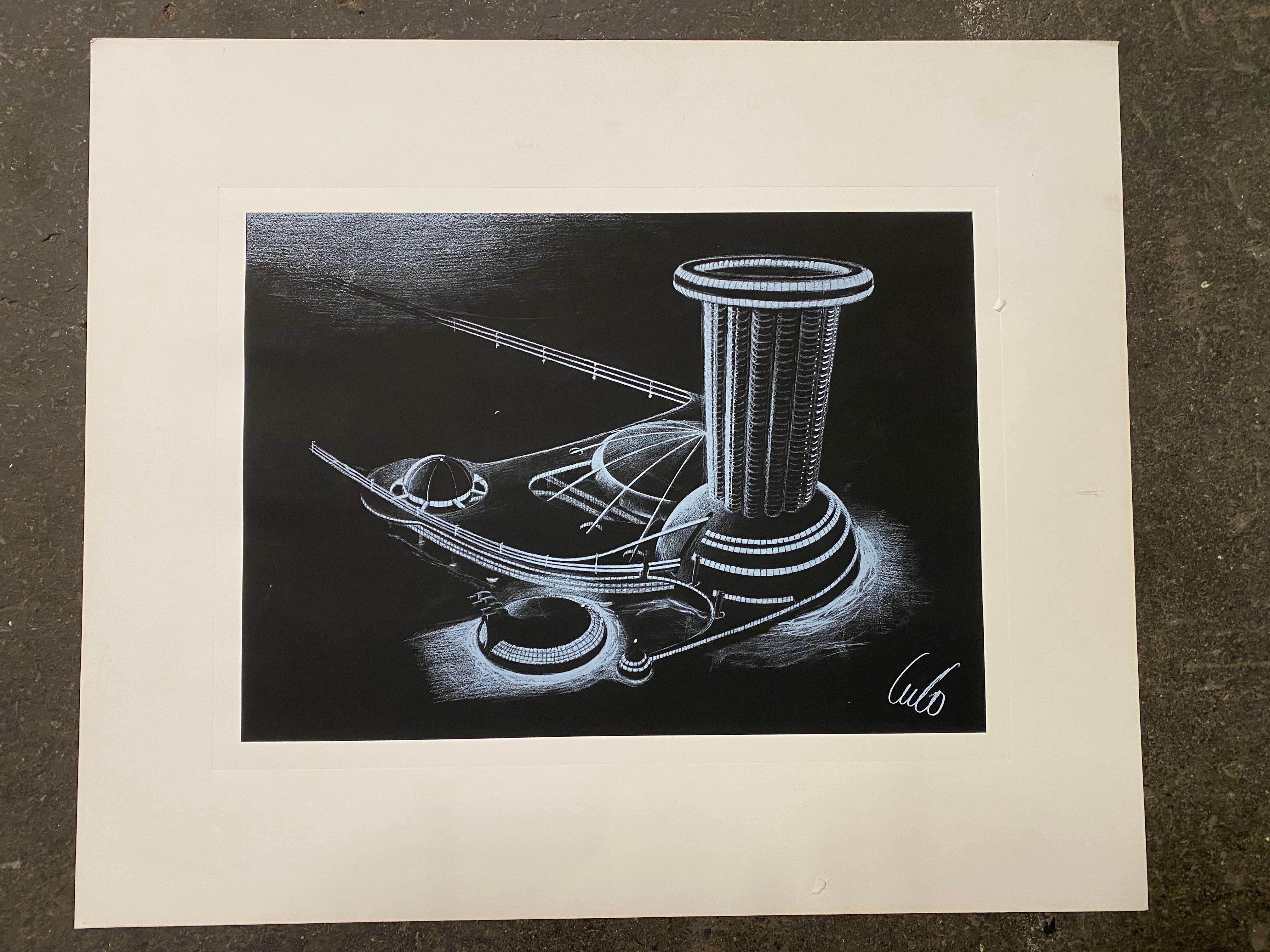 6 lithografische Drucke von Luigi Colani (Ende des 20. Jahrhunderts)